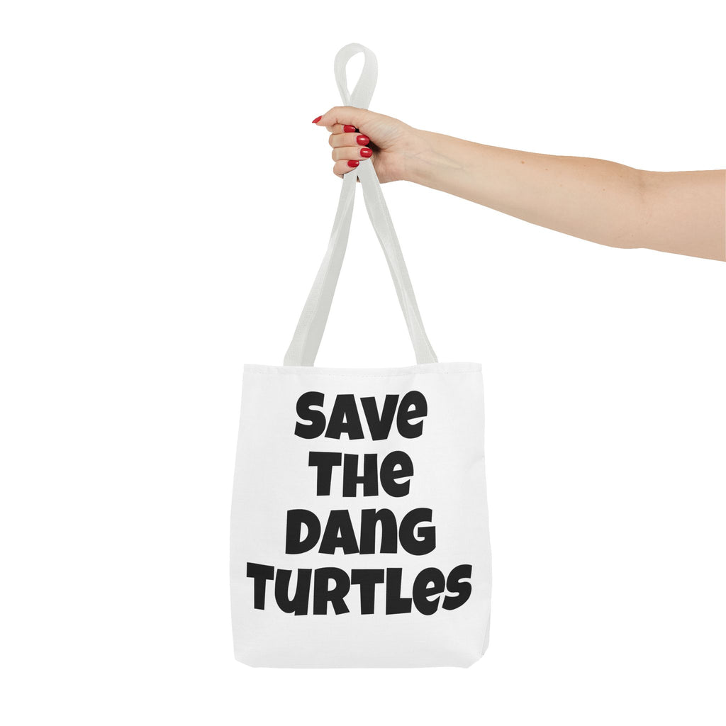 Save The Turtles Tote Bag - Reversible Sea Turtle Print Beach Grocery Tote