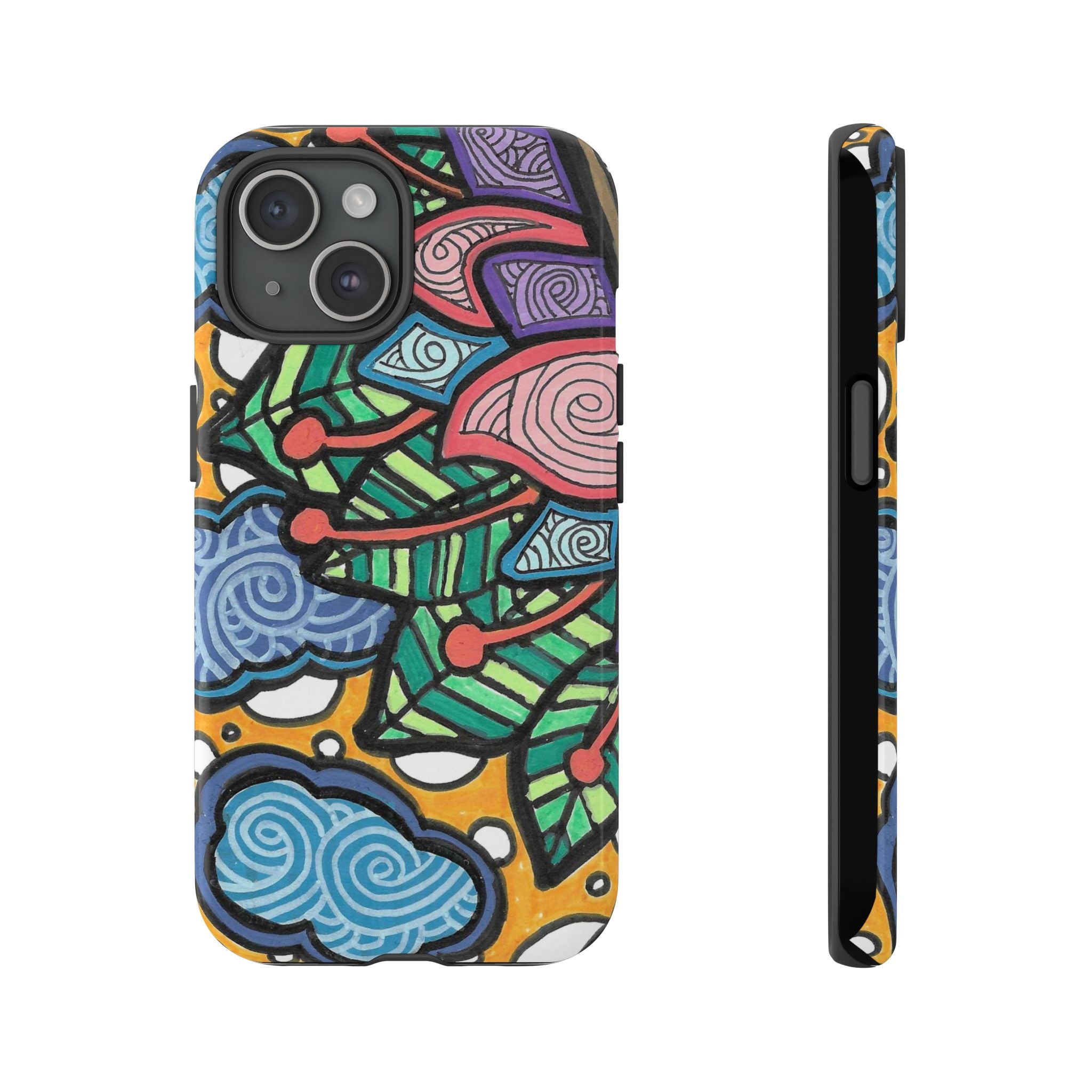 Hand drawn Floral Happy TOUGH Phone Case