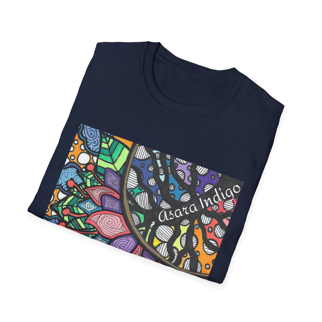 Mandala Floral Tee — Colorful Boho Graphic T-Shirt with 'Algora Indico' Design