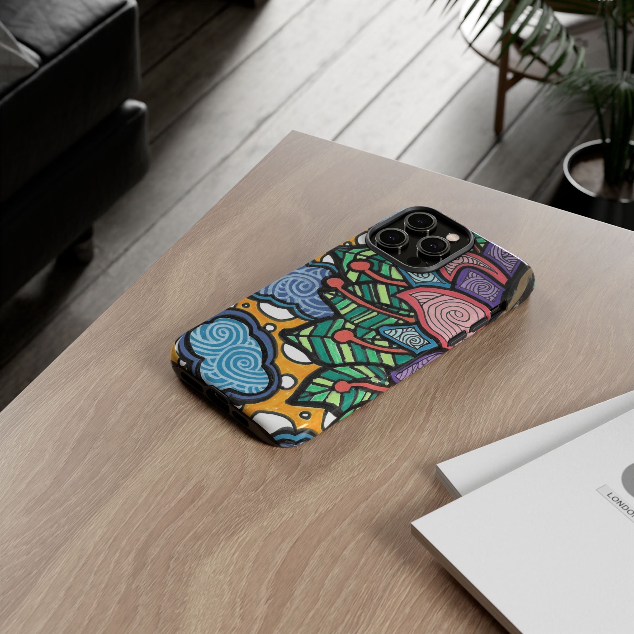 Hand drawn Floral Happy TOUGH Phone Case