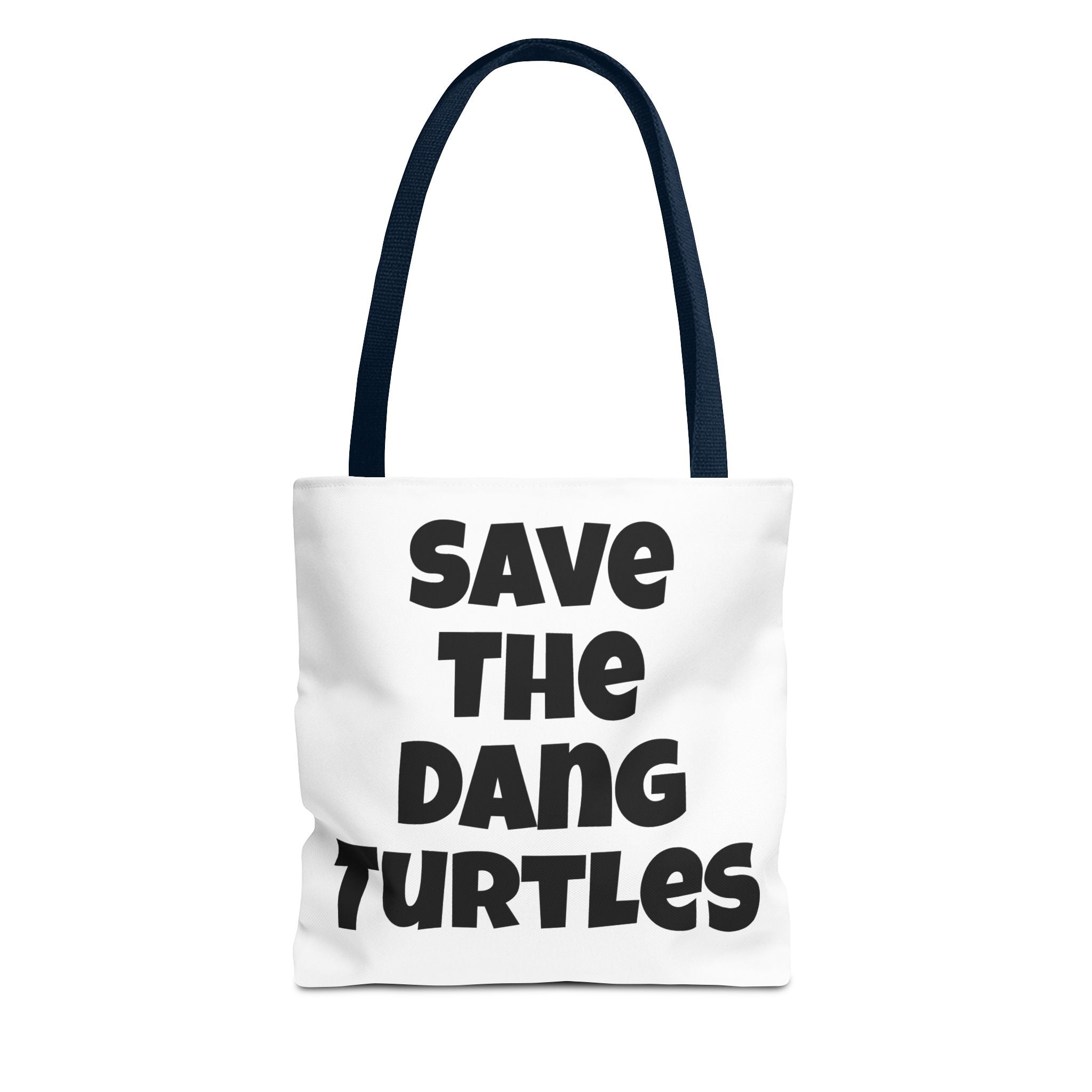 Save The Turtles Tote Bag - Reversible Sea Turtle Print Beach Grocery Tote