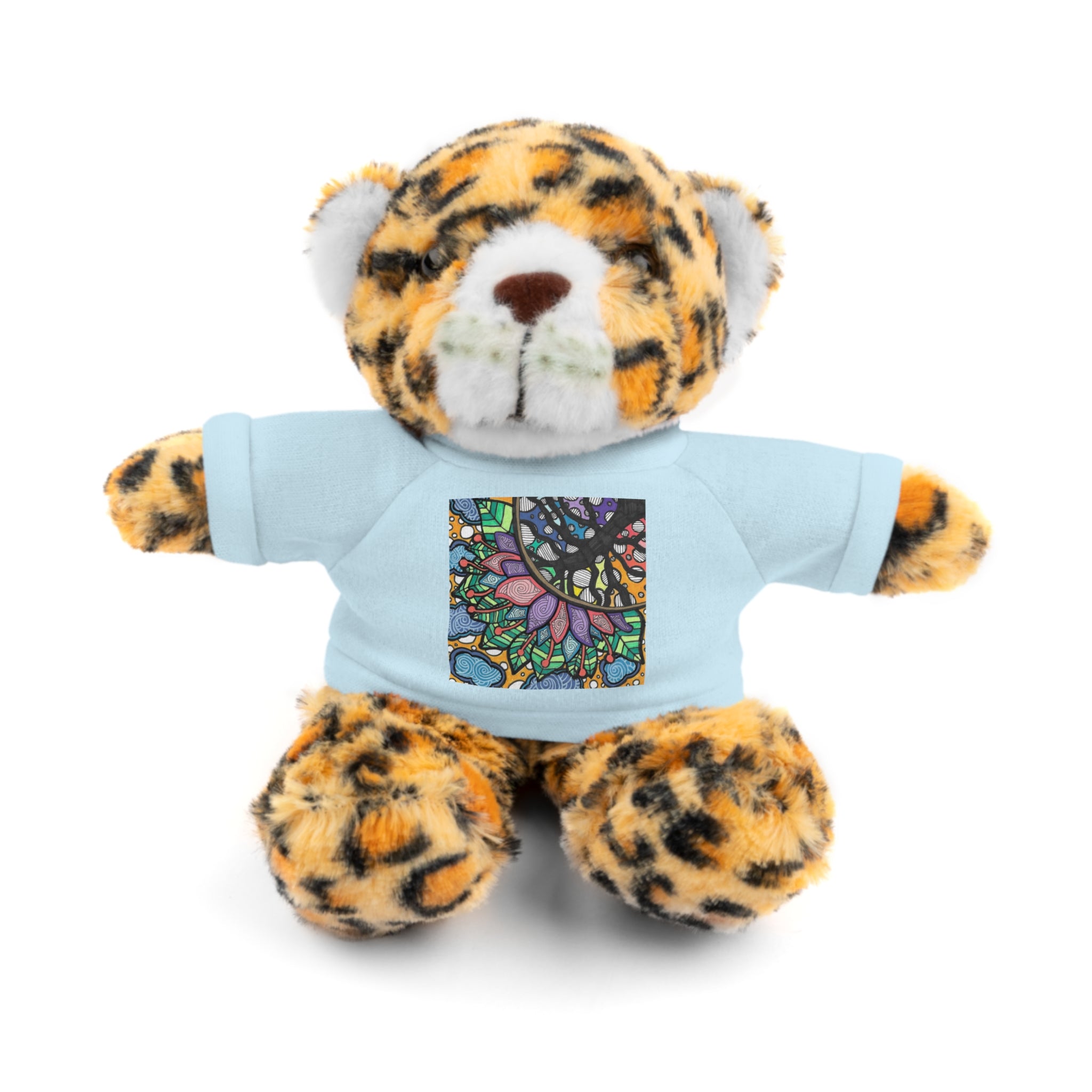 Colorful Tree of Growth stuffed animal with printed tee