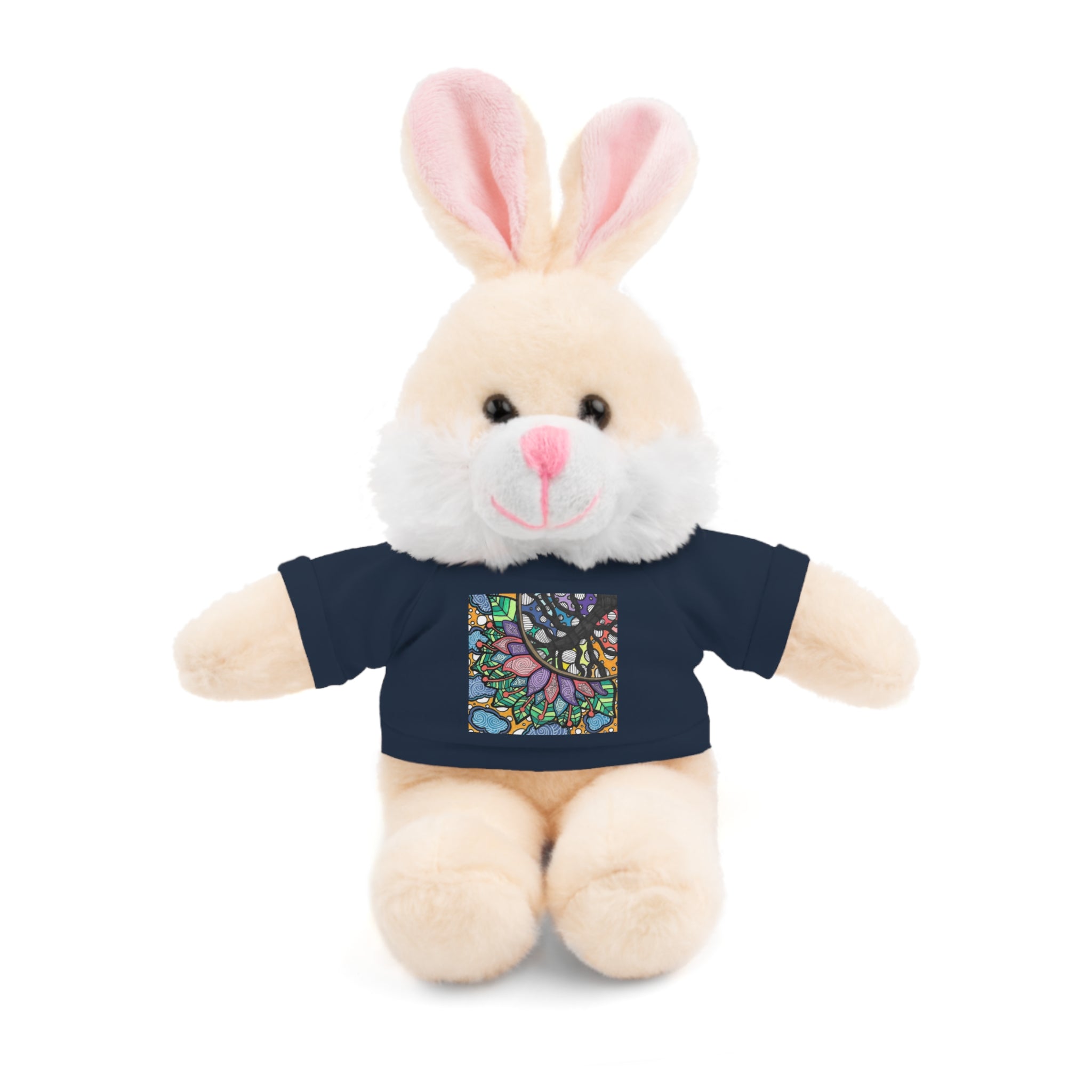 Colorful Tree of Growth stuffed animal with printed tee