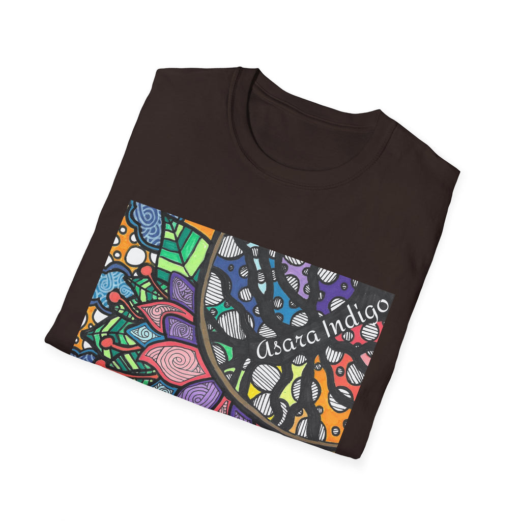 Mandala Floral Tee — Colorful Boho Graphic T-Shirt with 'Algora Indico' Design