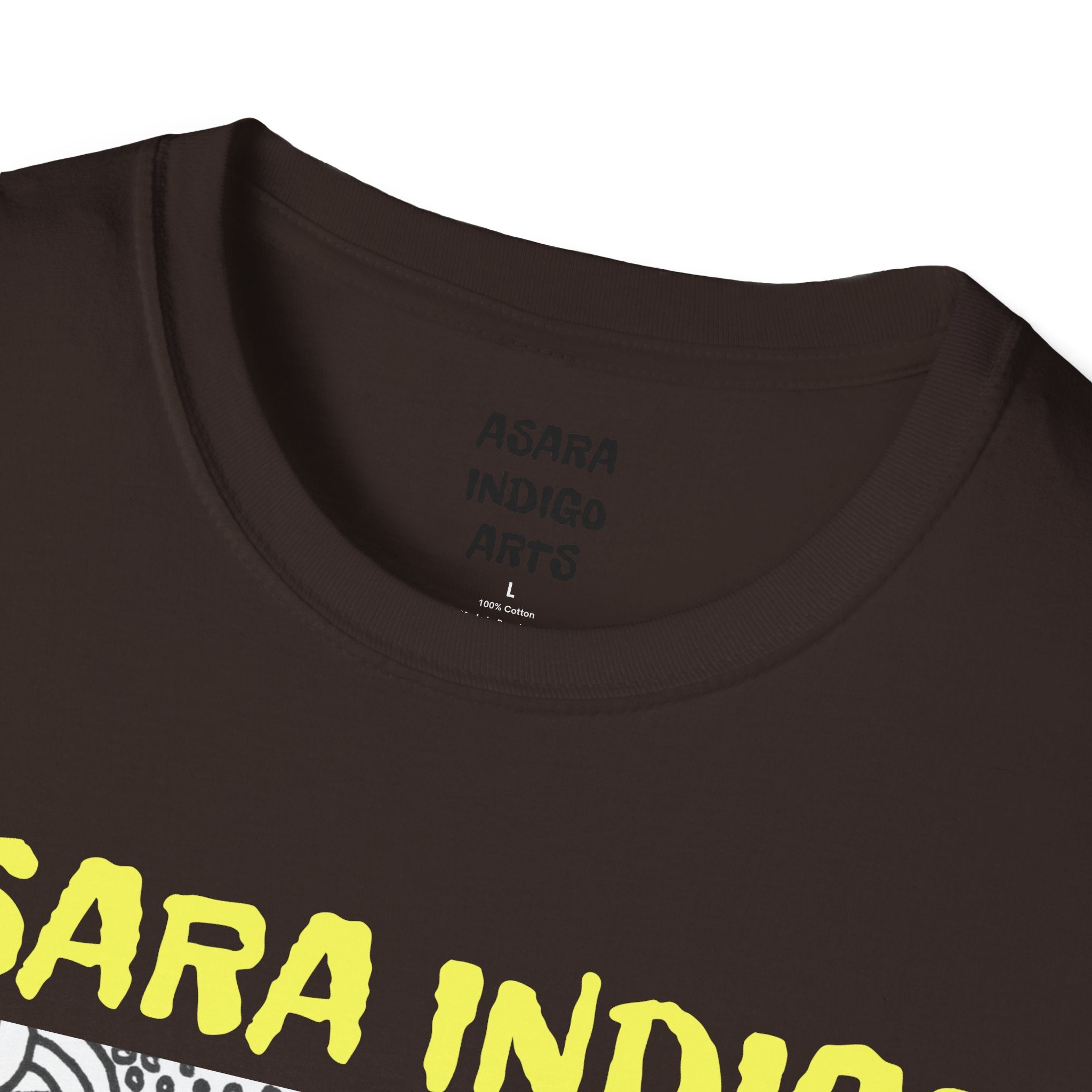 Indigo Doodle Art T-Shirt — 'ASARA INDIGO' Black & White Abstract Graphic Tee