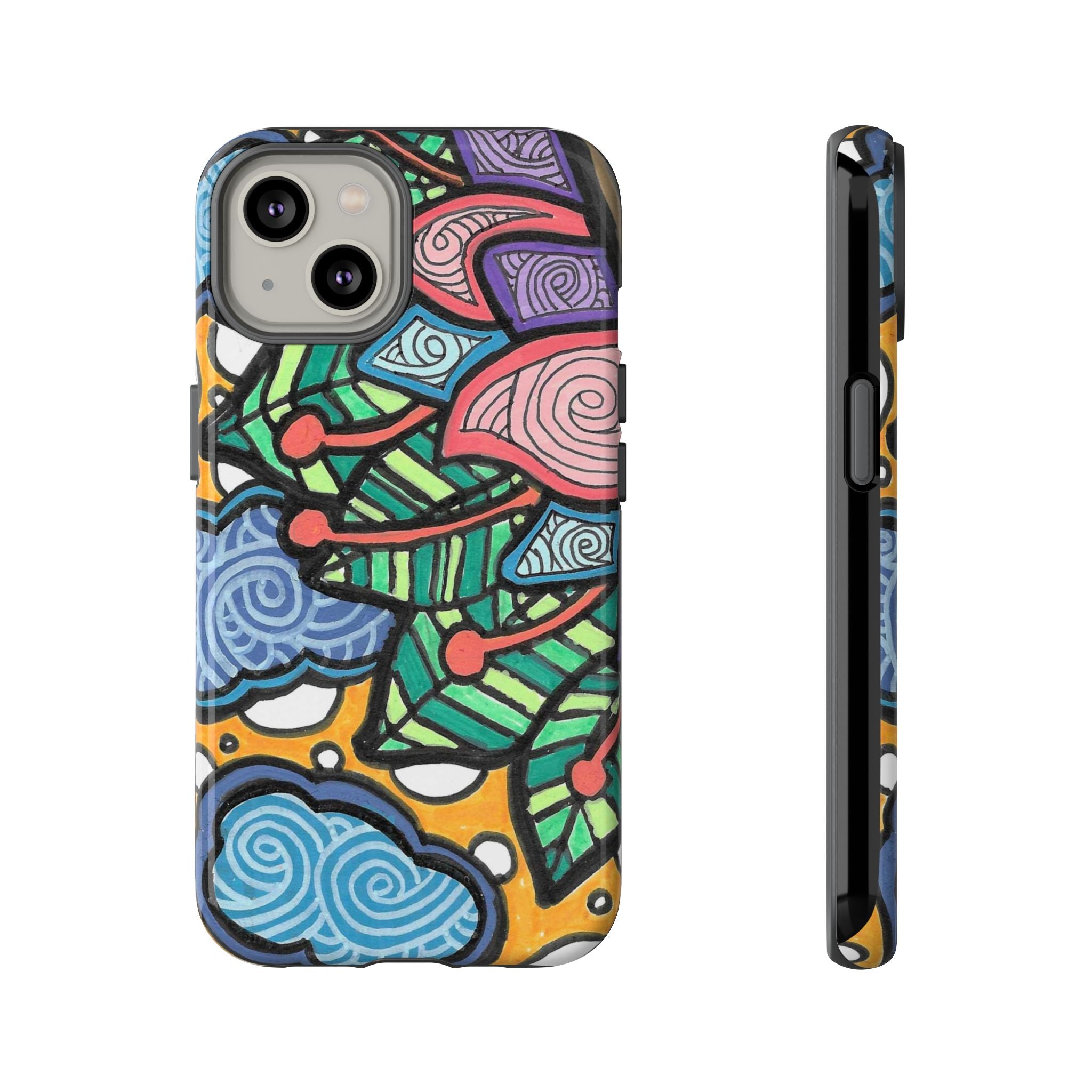 Hand drawn Floral Happy TOUGH Phone Case