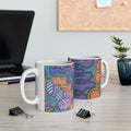 Psychedelic Go With the Flow Doodle Ceramic Coffee Cup