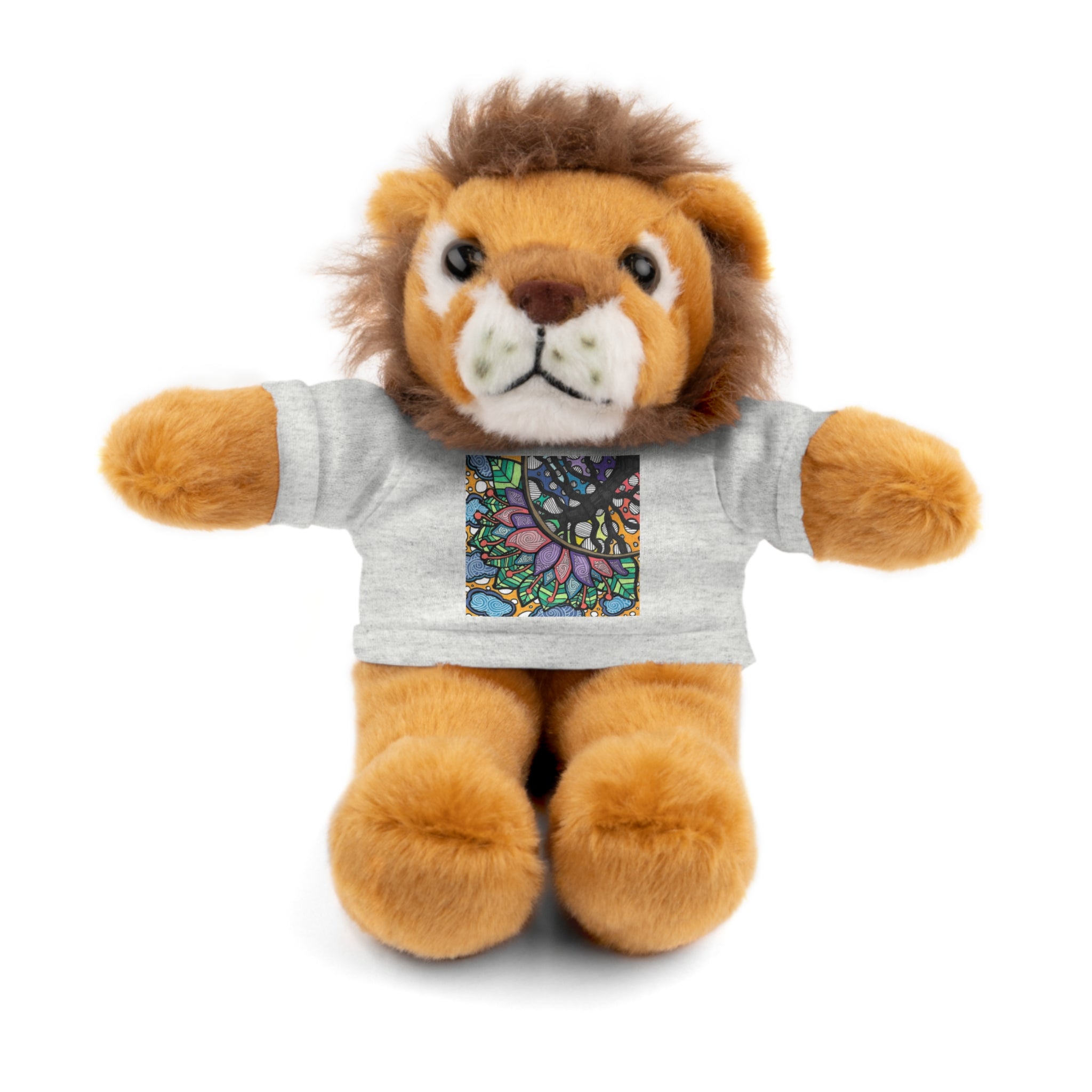 Colorful Tree of Growth stuffed animal with printed tee