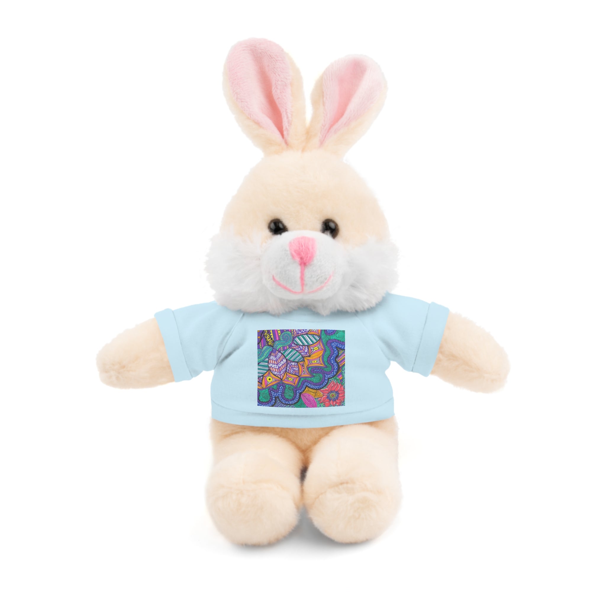 Spring Easter stuffed animal with printed tee