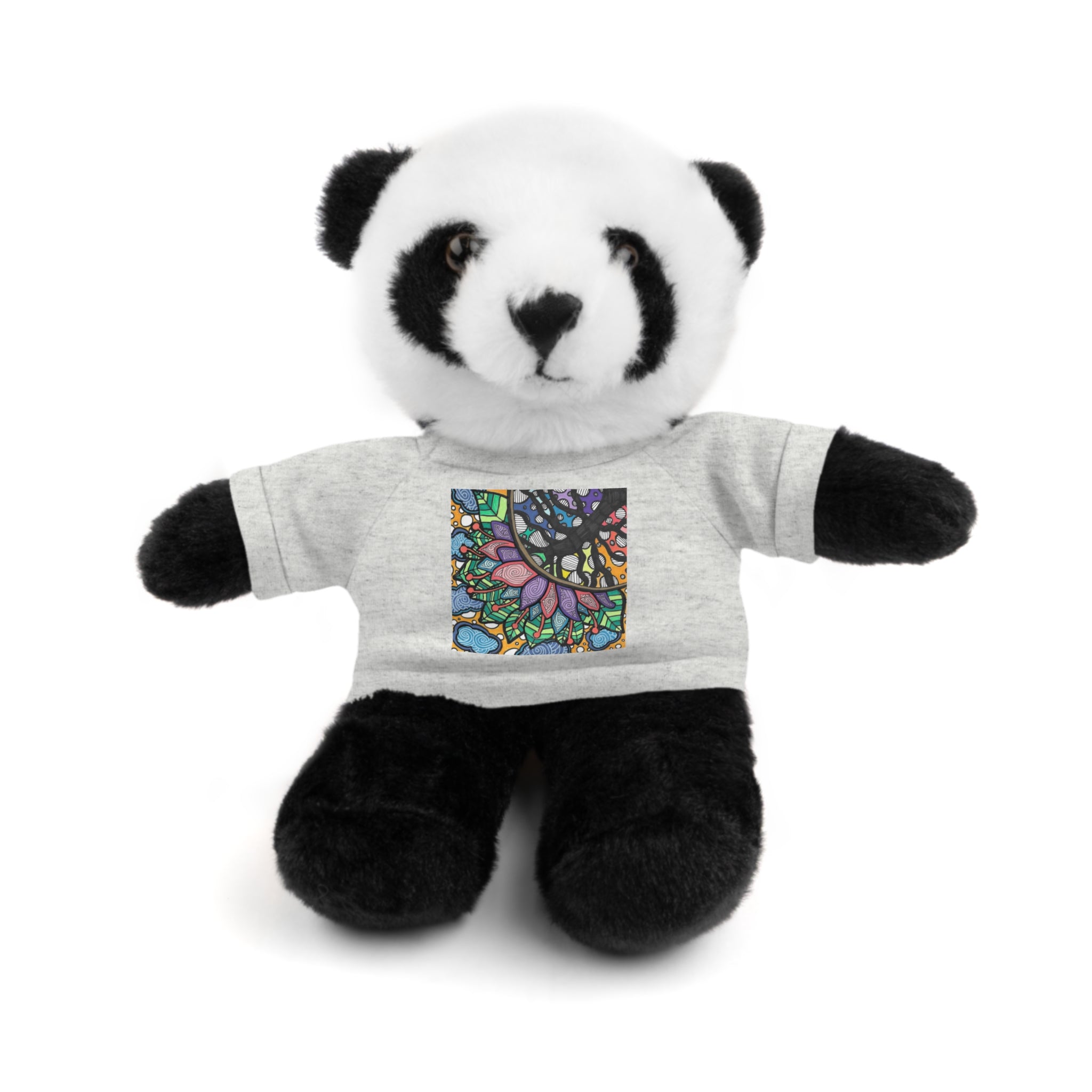 Colorful Tree of Growth stuffed animal with printed tee