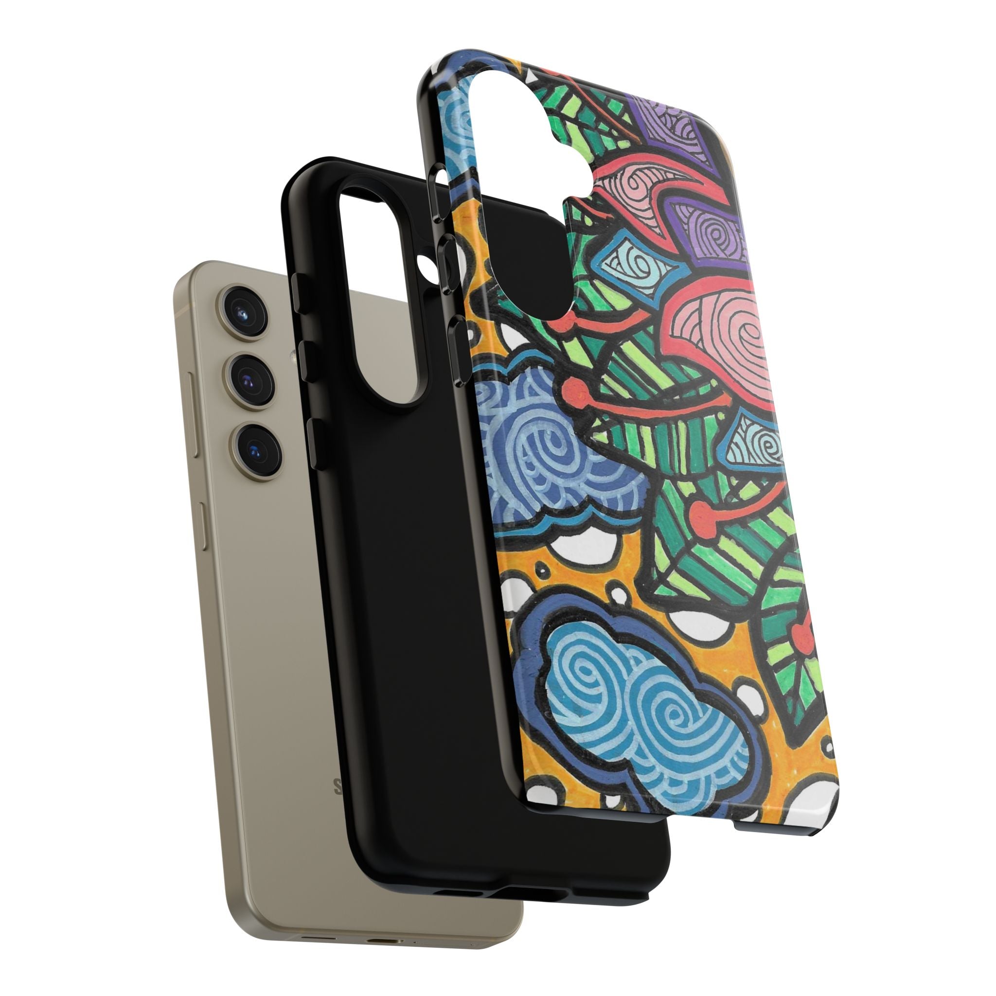 Hand drawn Floral Happy TOUGH Phone Case