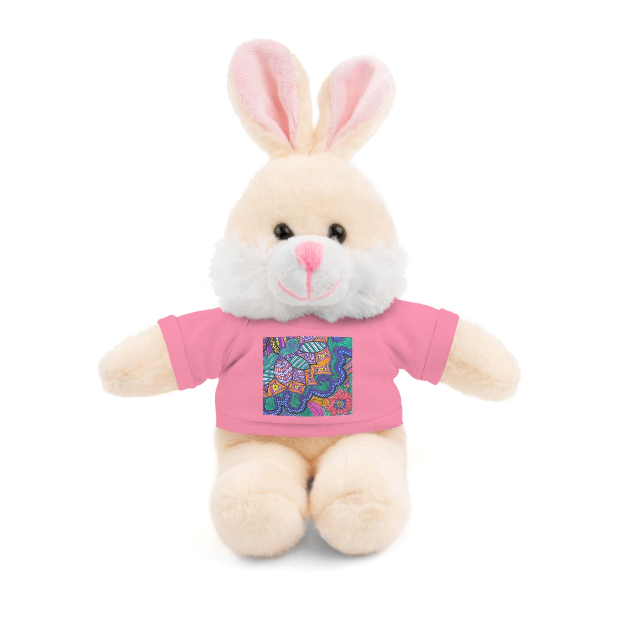Spring Easter stuffed animal with printed tee