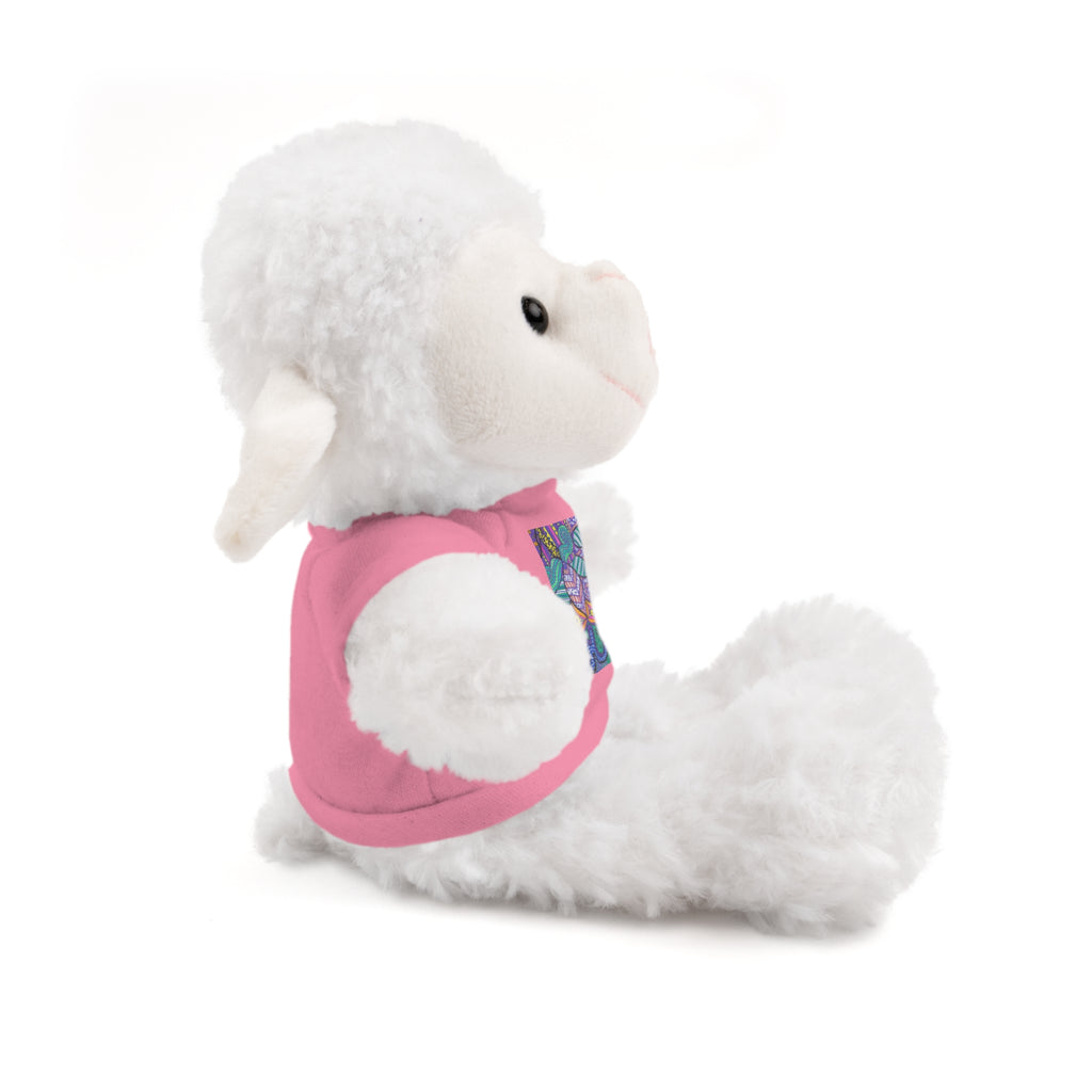 Spring Easter stuffed animal with printed tee