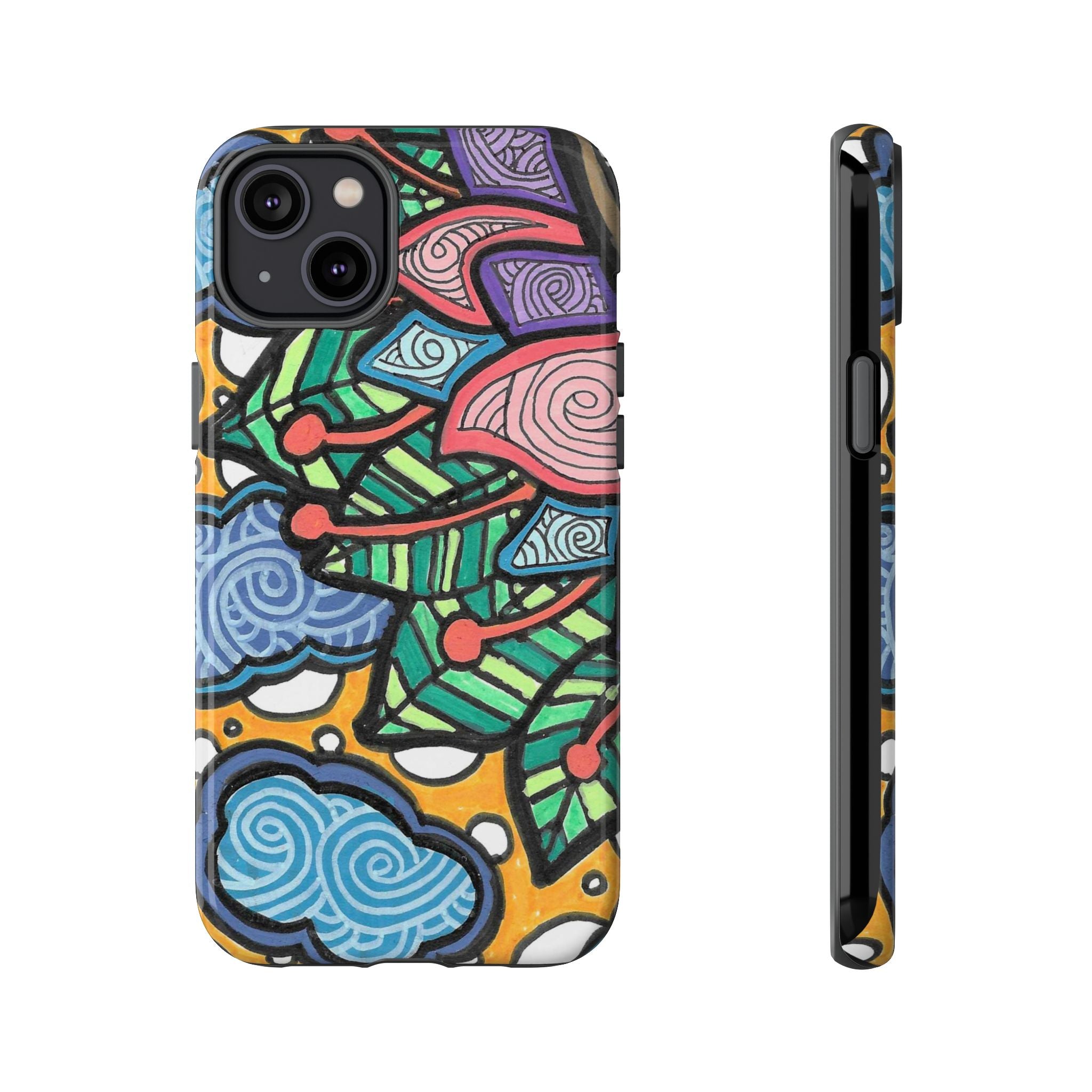 Hand drawn Floral Happy TOUGH Phone Case