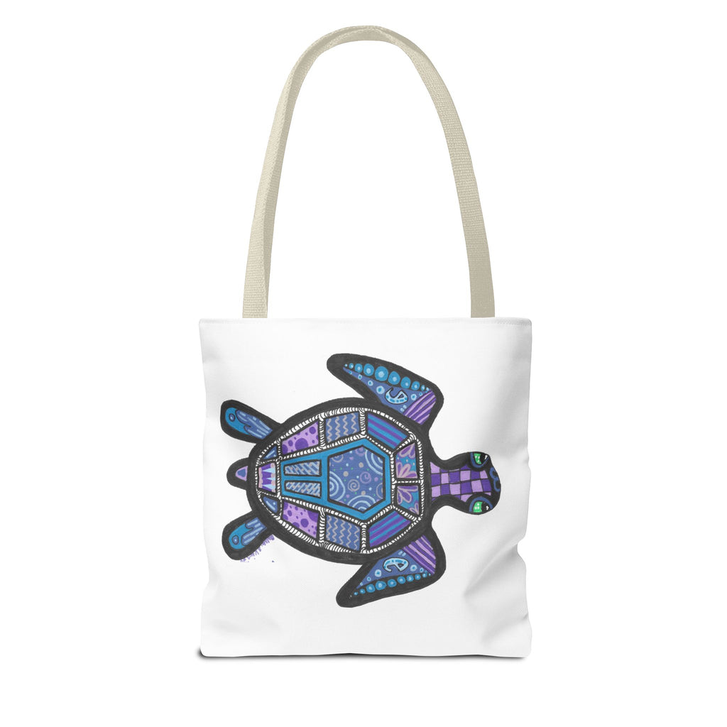 Save The Turtles Tote Bag - Reversible Sea Turtle Print Beach Grocery Tote