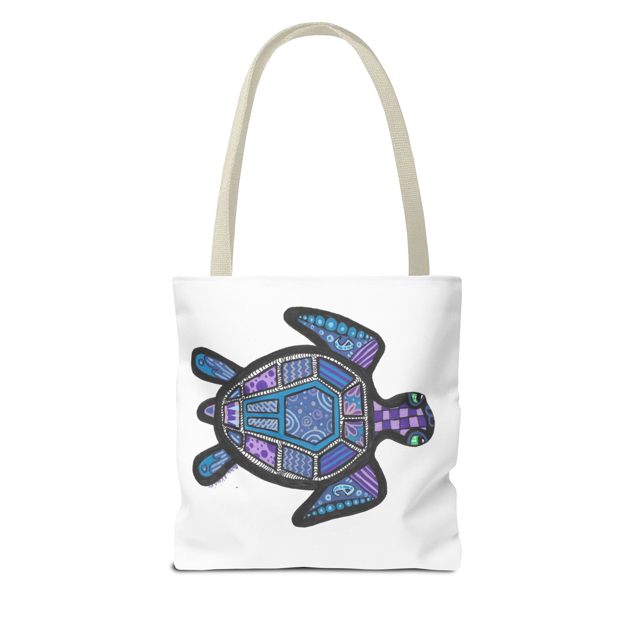 Save The Turtles Tote Bag - Reversible Sea Turtle Print Beach Grocery Tote