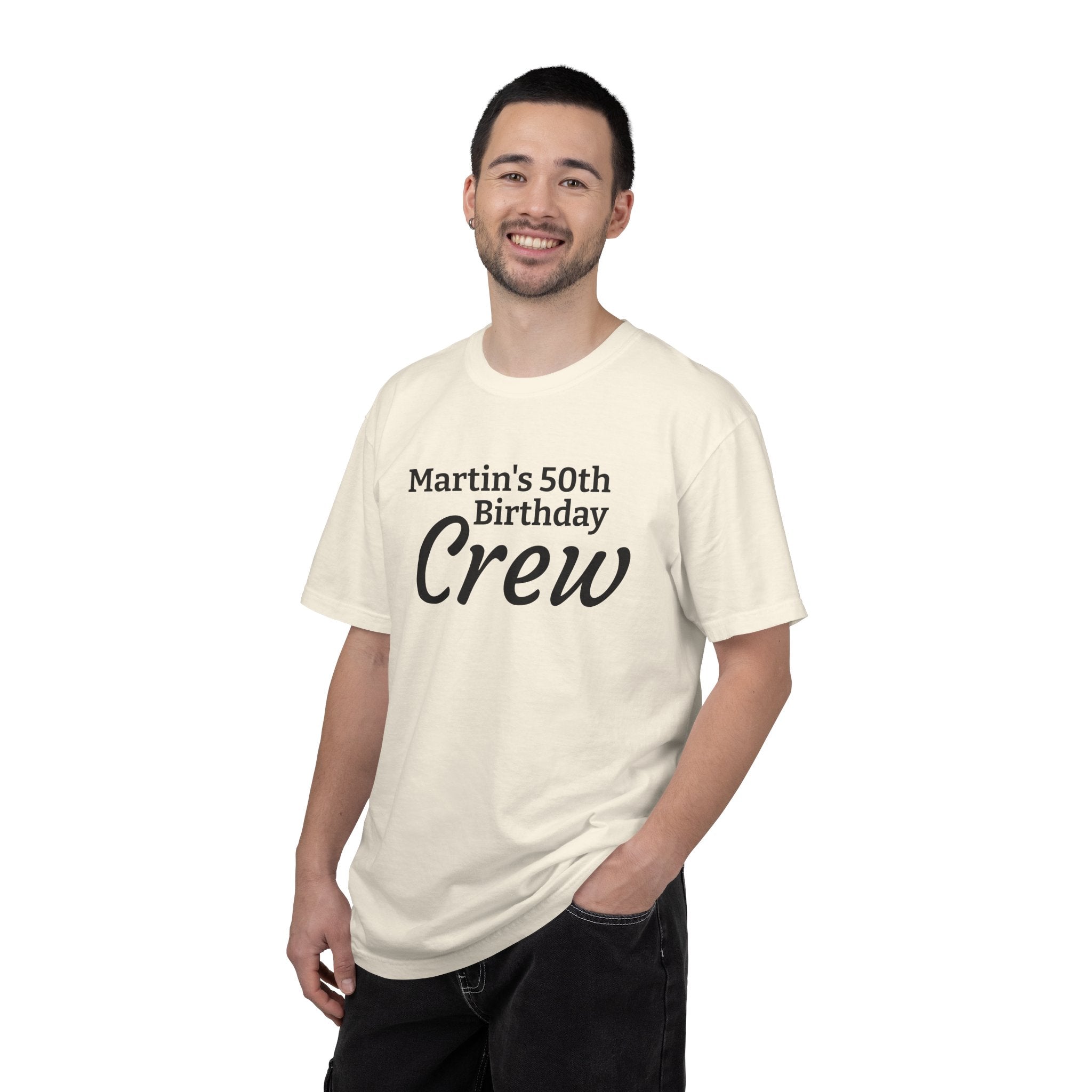 Personalized Birthday Crew T-Shirt — "Martin's 50th Birthday Crew" Party Tee