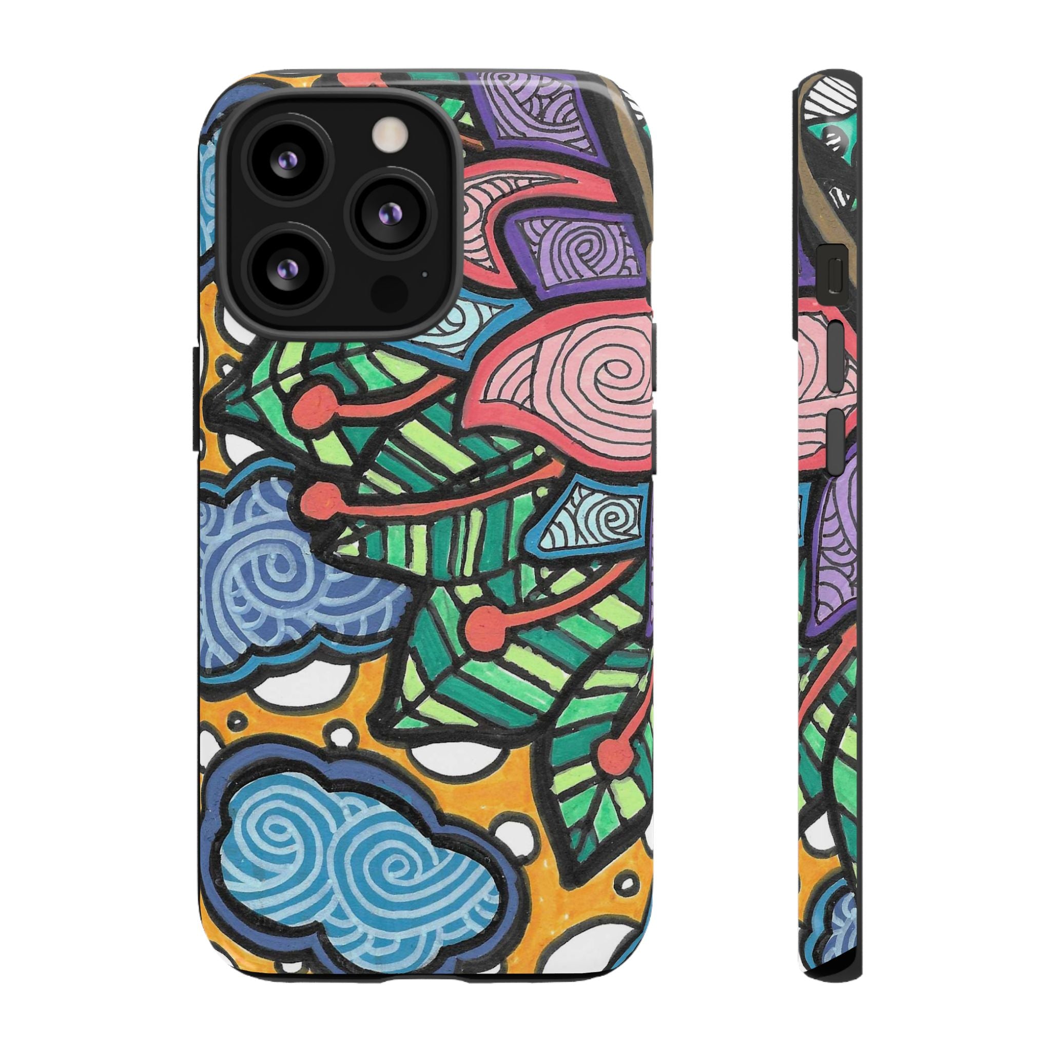 Hand drawn Floral Happy TOUGH Phone Case