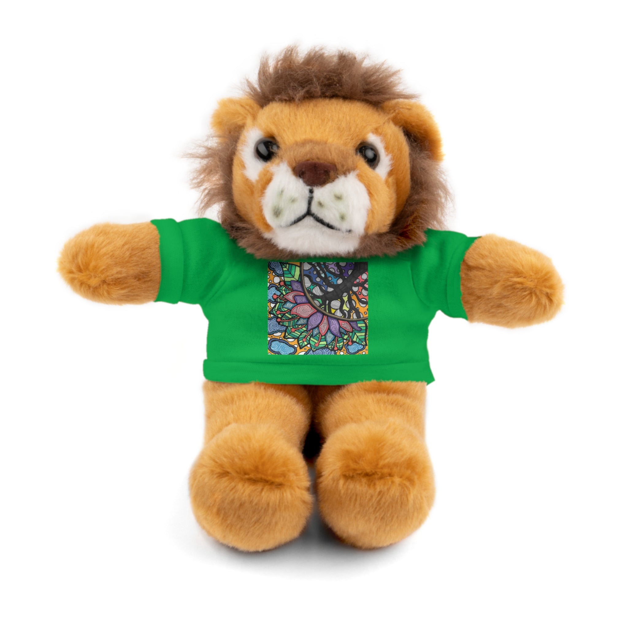 Colorful Tree of Growth stuffed animal with printed tee