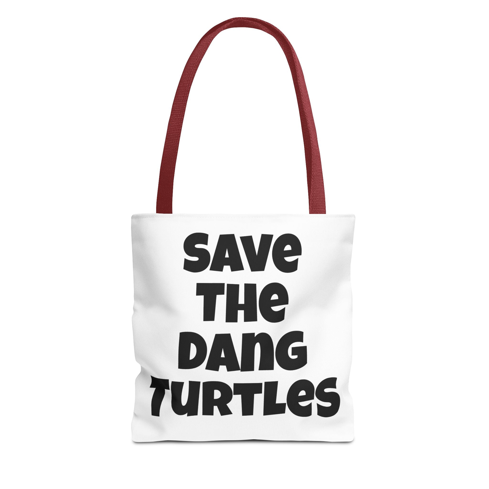 Save The Turtles Tote Bag - Reversible Sea Turtle Print Beach Grocery Tote