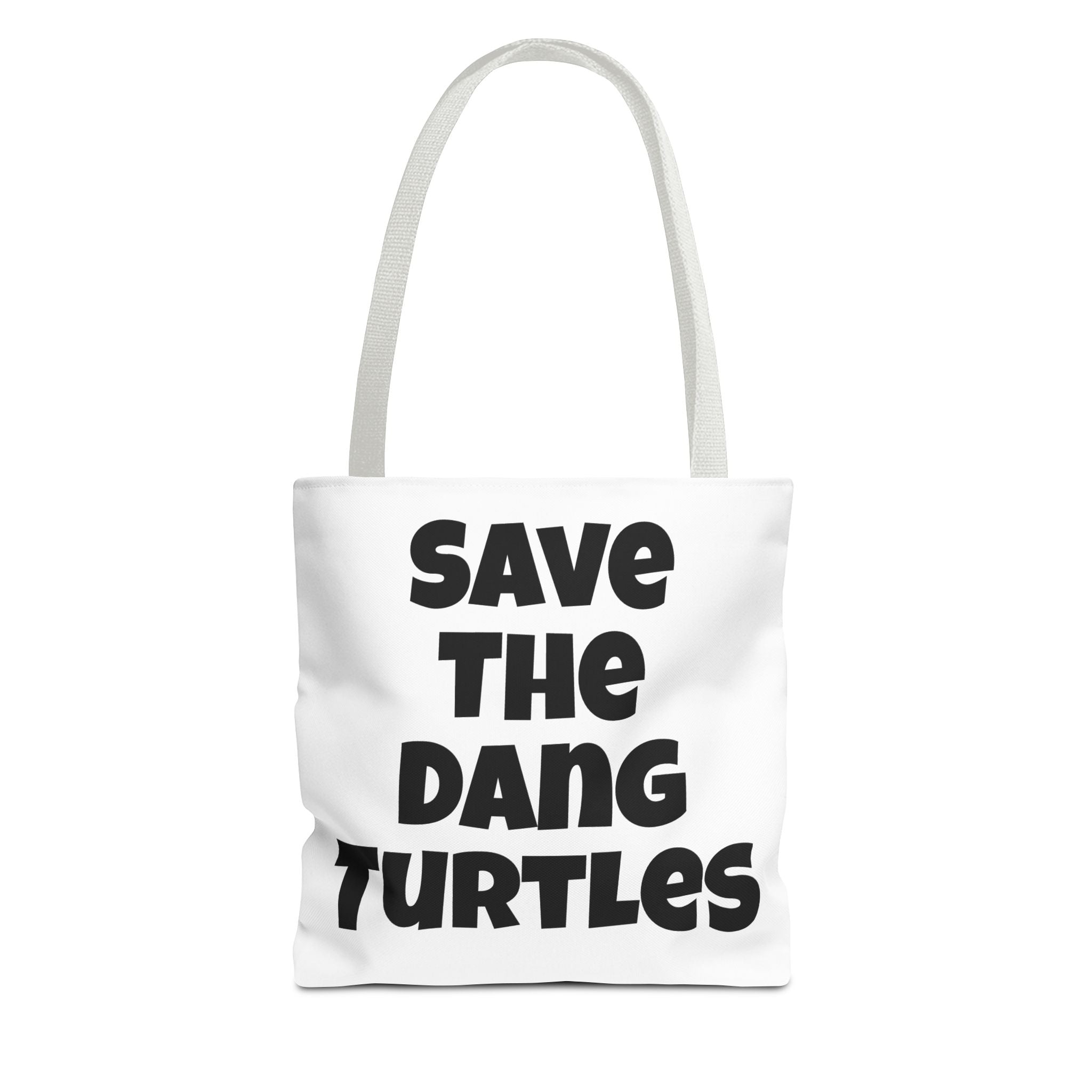 Save The Turtles Tote Bag - Reversible Sea Turtle Print Beach Grocery Tote