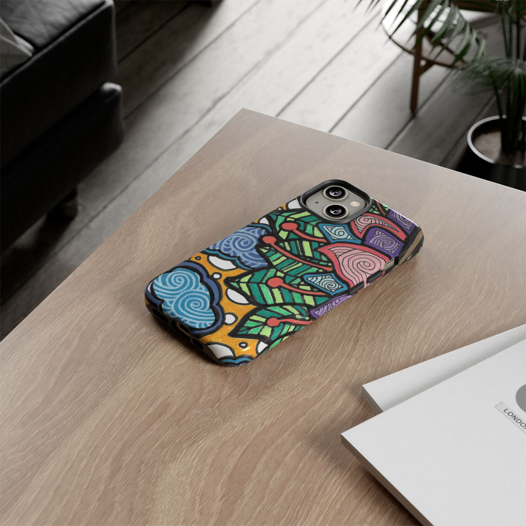 Hand drawn Floral Happy TOUGH Phone Case
