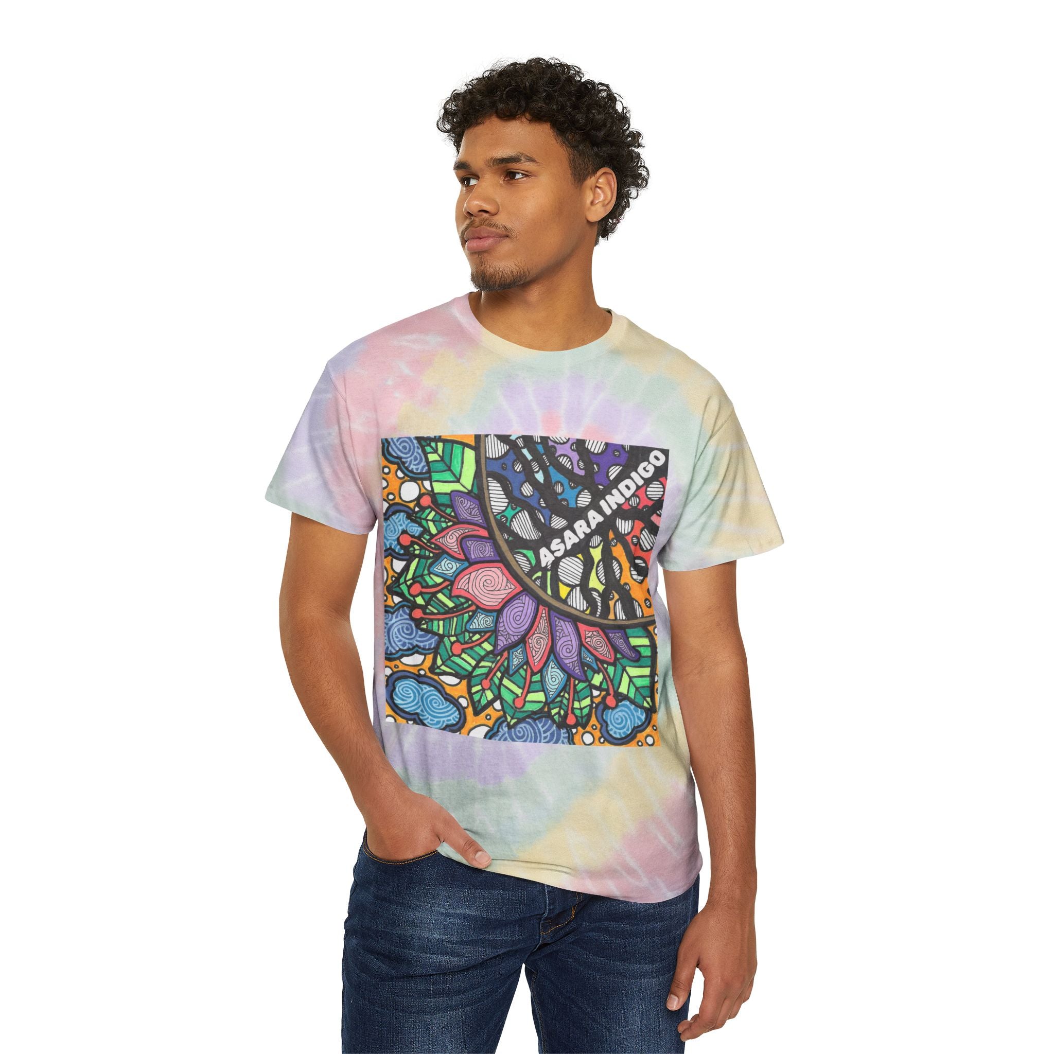 Asara Indigo Tie-Dye Spiral Tee