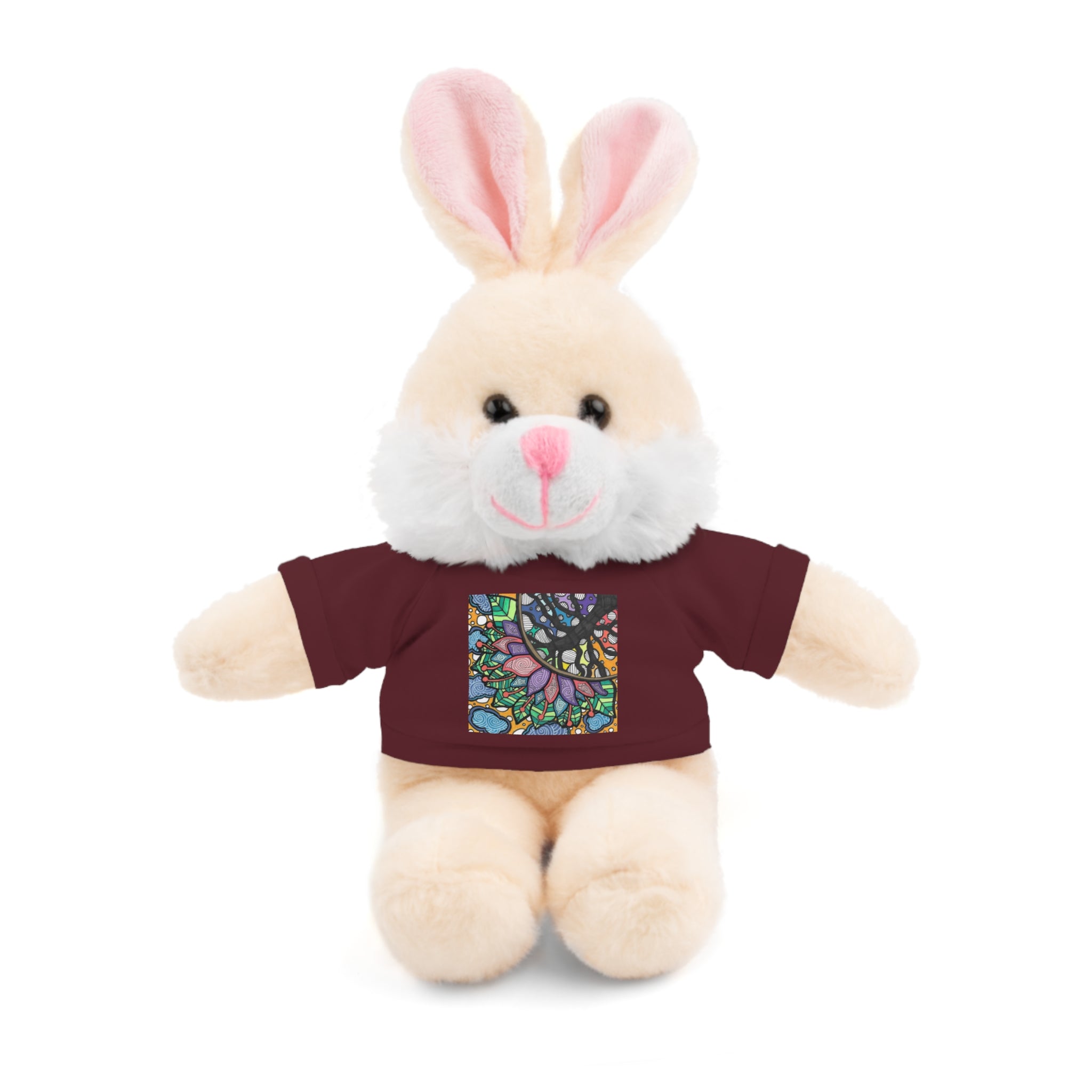 Colorful Tree of Growth stuffed animal with printed tee
