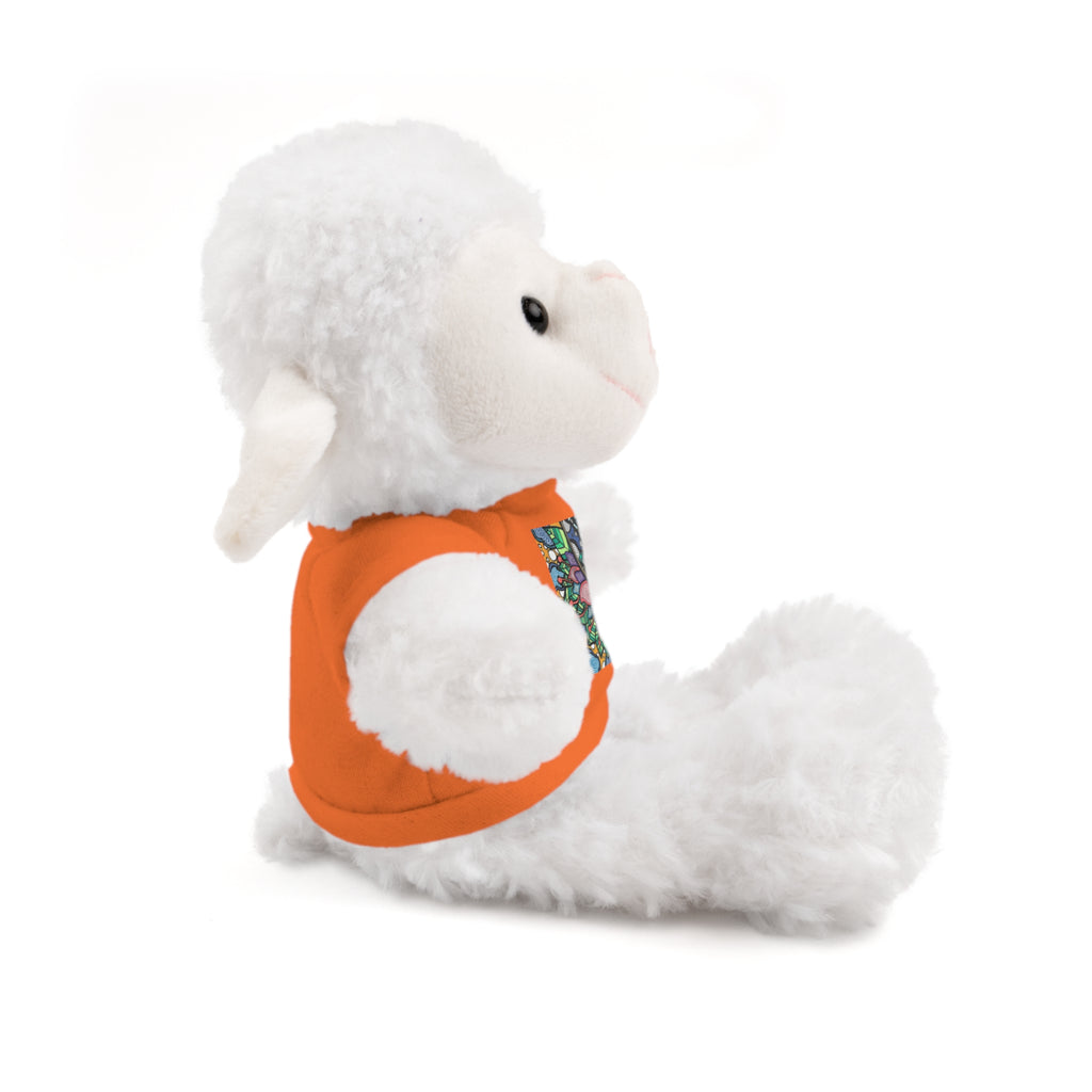 Colorful Tree of Growth stuffed animal with printed tee