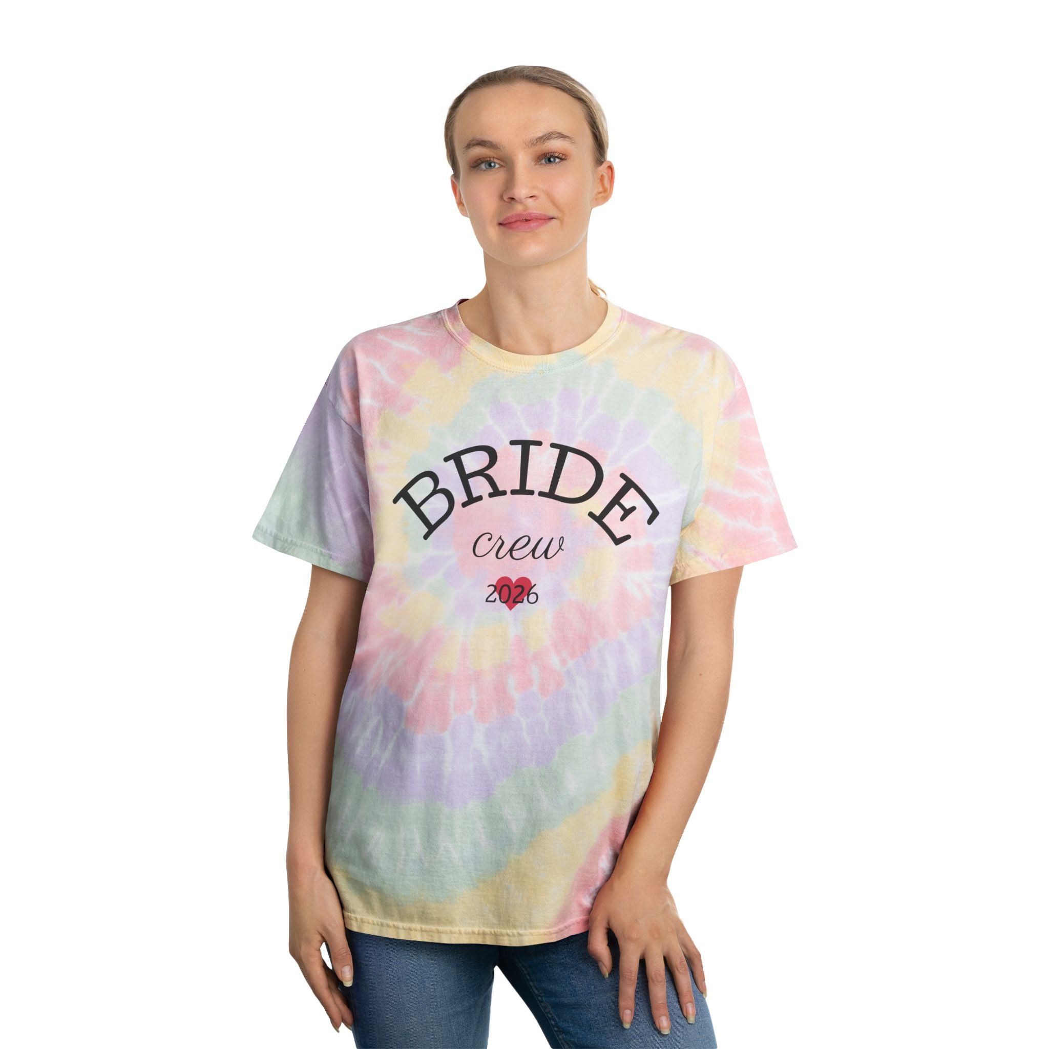 Bride Crew Tie-Dye Tee — Pastel Spiral Bachelorette Shirt
