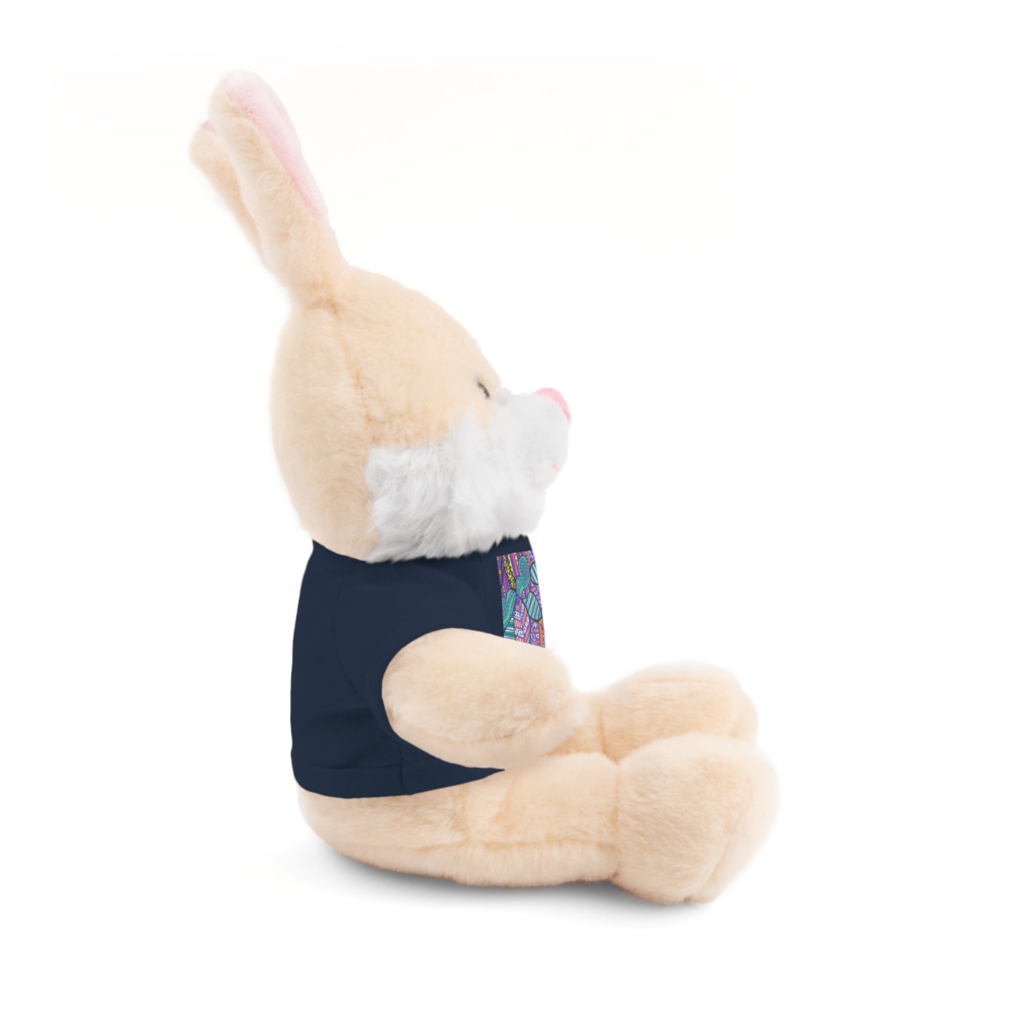 Spring Easter stuffed animal with printed tee