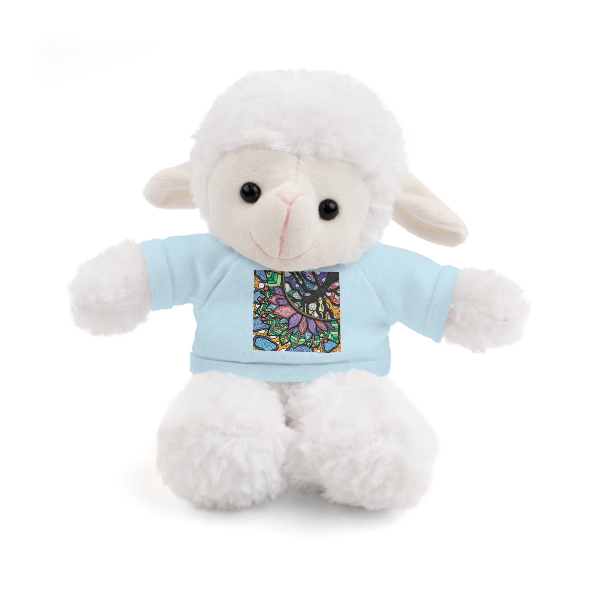 Colorful Tree of Growth stuffed animal with printed tee