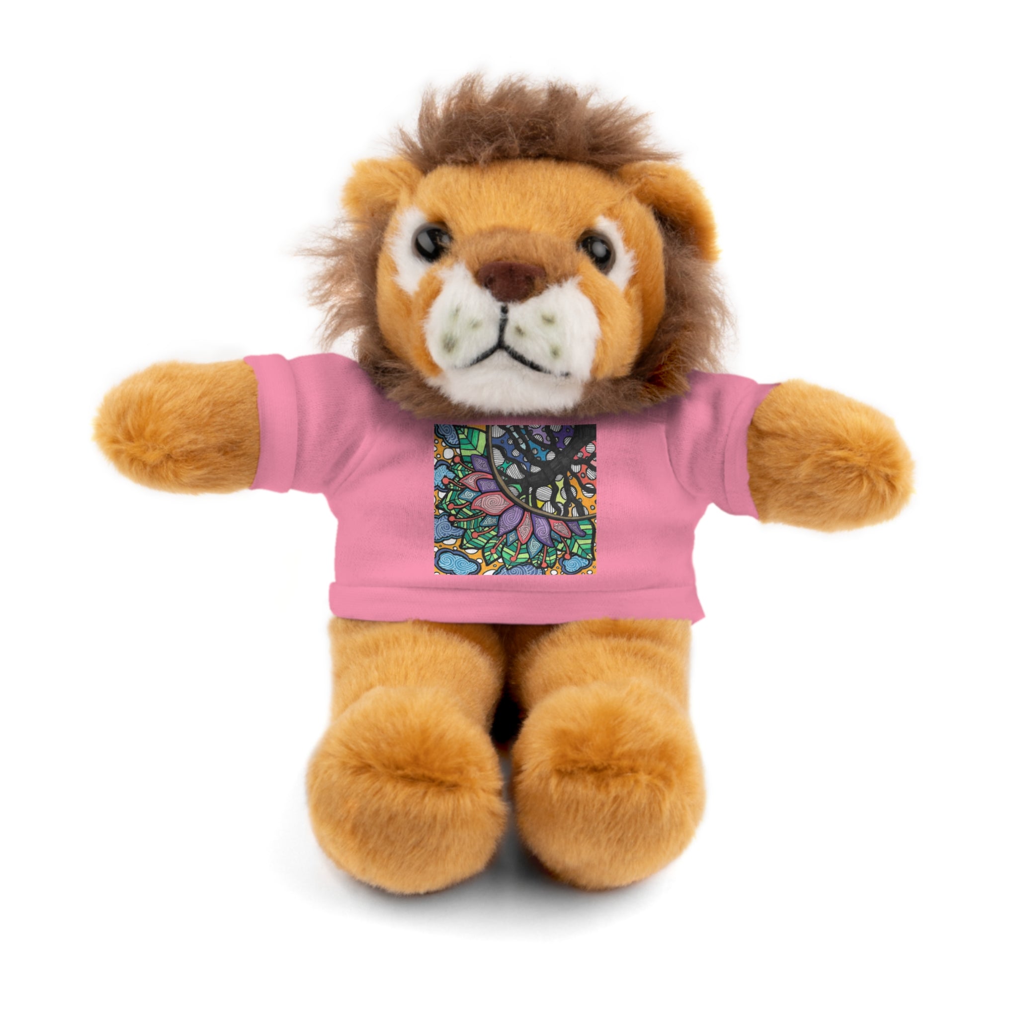 Colorful Tree of Growth stuffed animal with printed tee