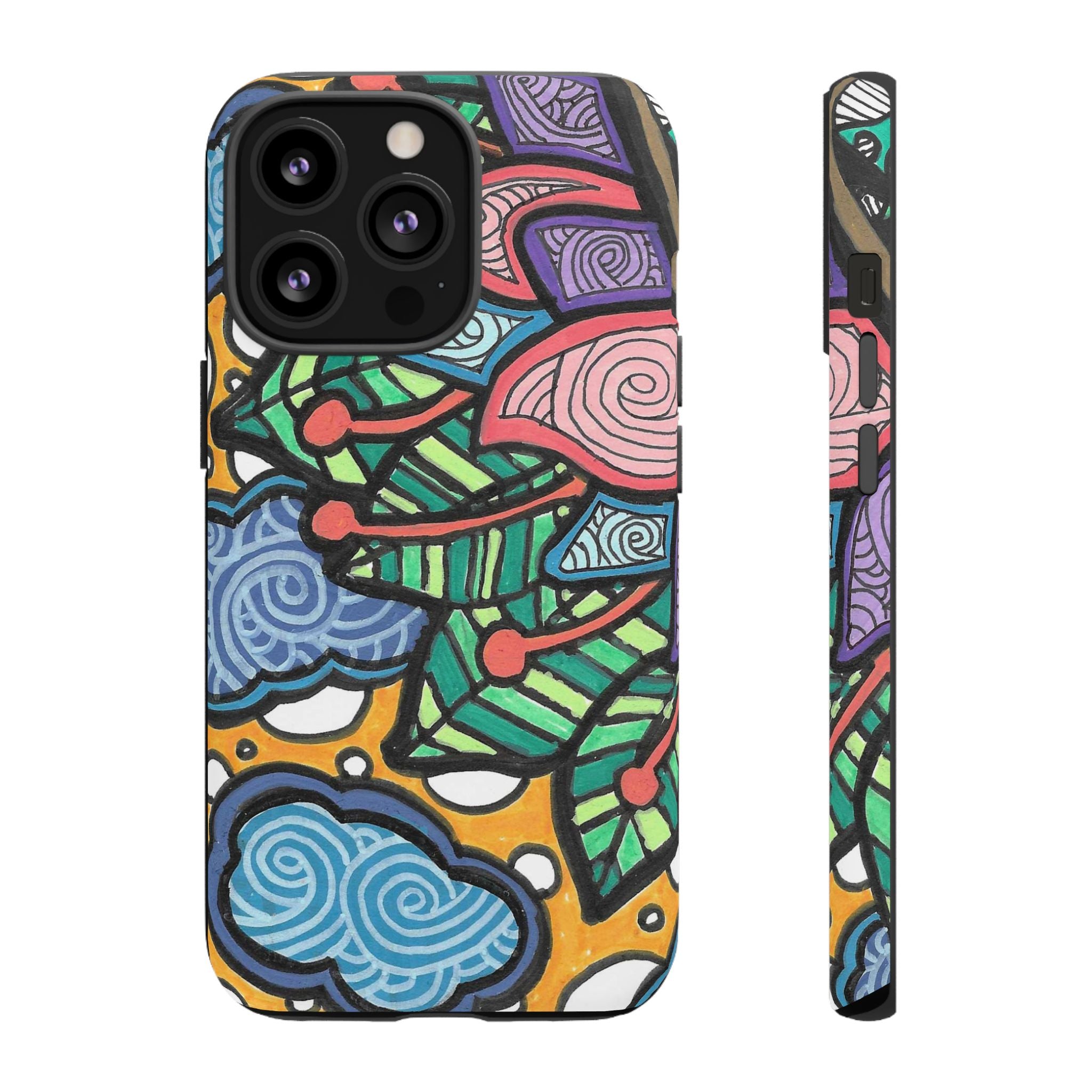 Hand drawn Floral Happy TOUGH Phone Case