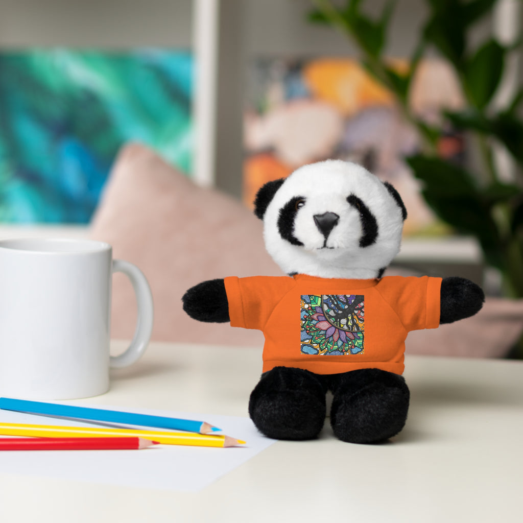 Colorful Tree of Growth stuffed animal with printed tee