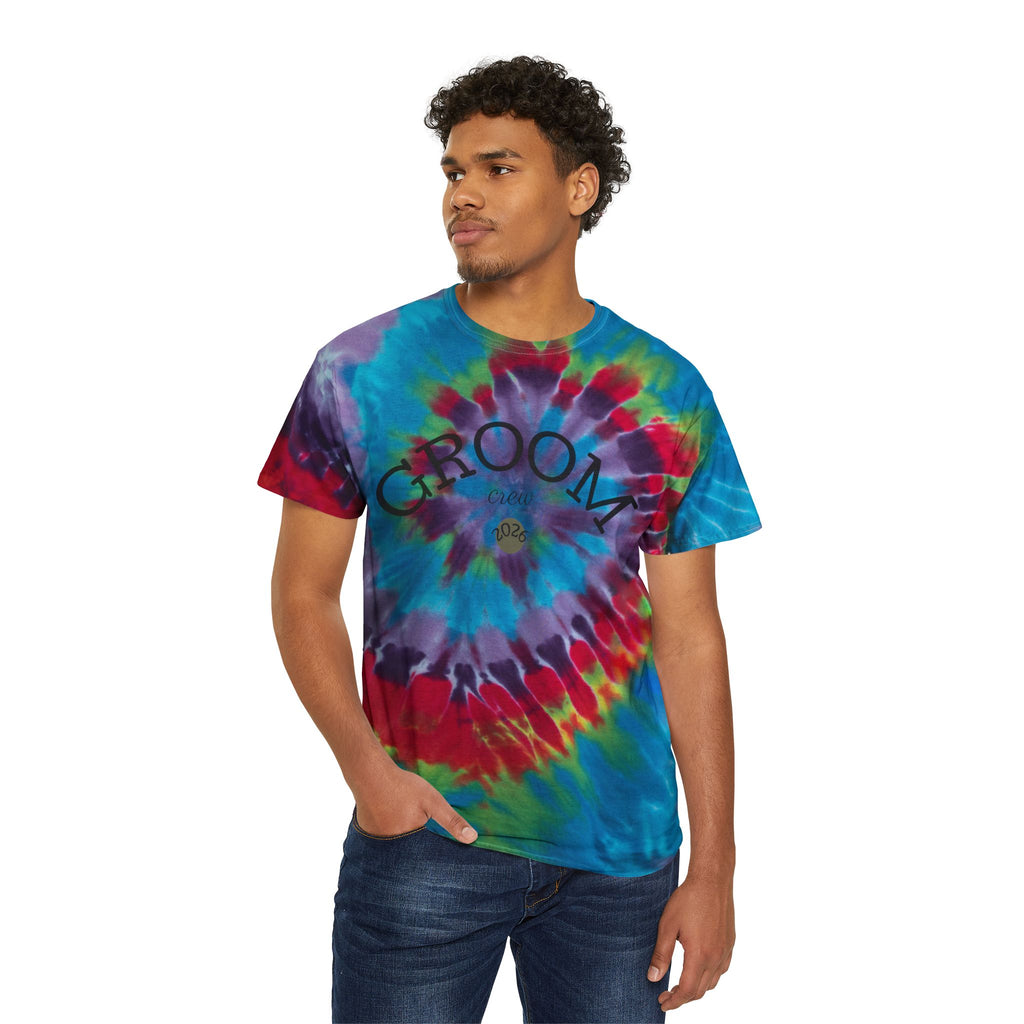 Groom Crew Spiral Tie-Dye Tee — Bachelor Party Wedding Party Shirt