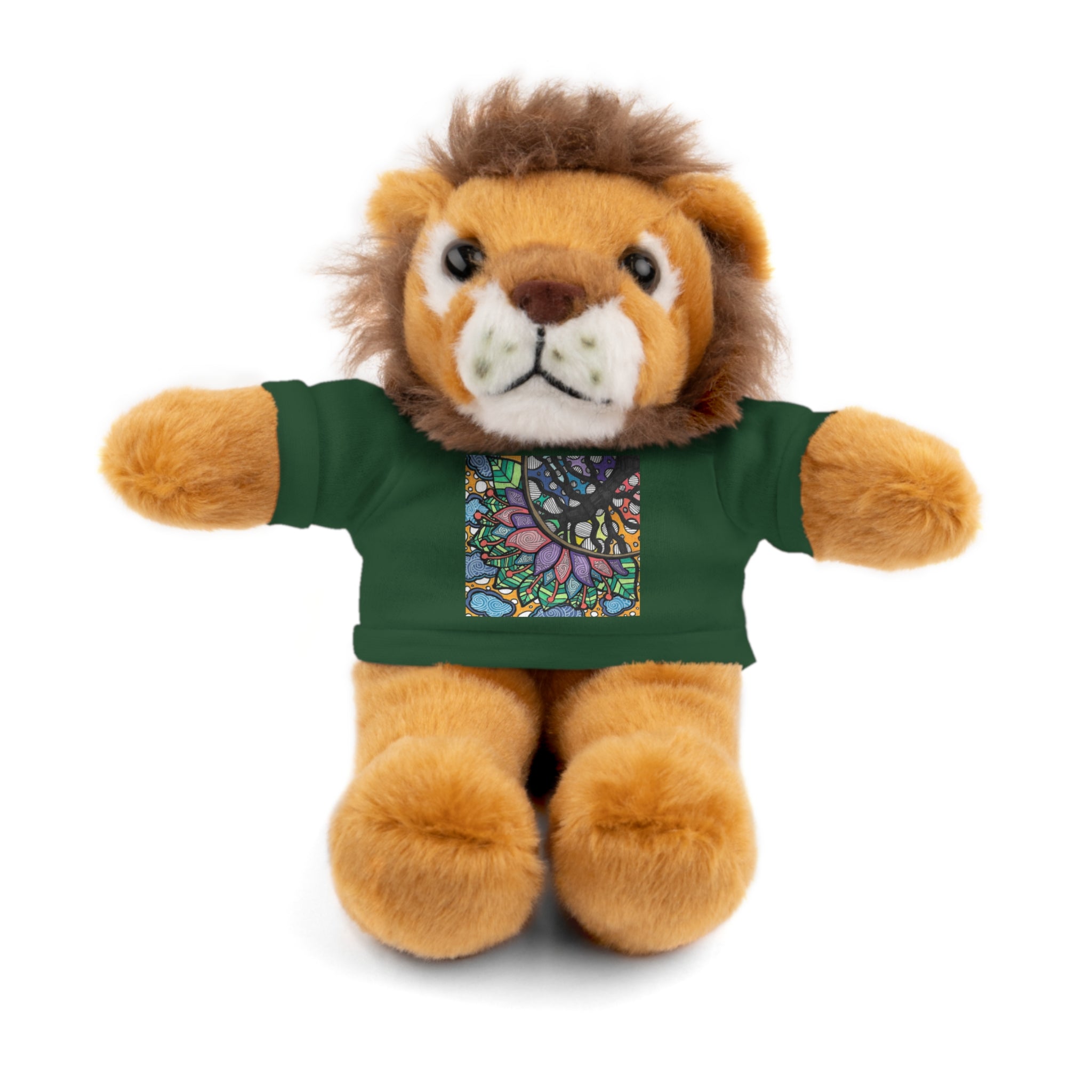 Colorful Tree of Growth stuffed animal with printed tee