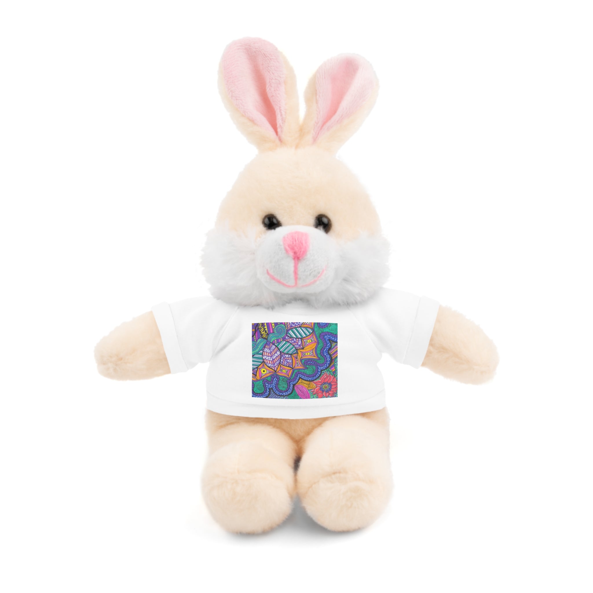 Spring Easter stuffed animal with printed tee