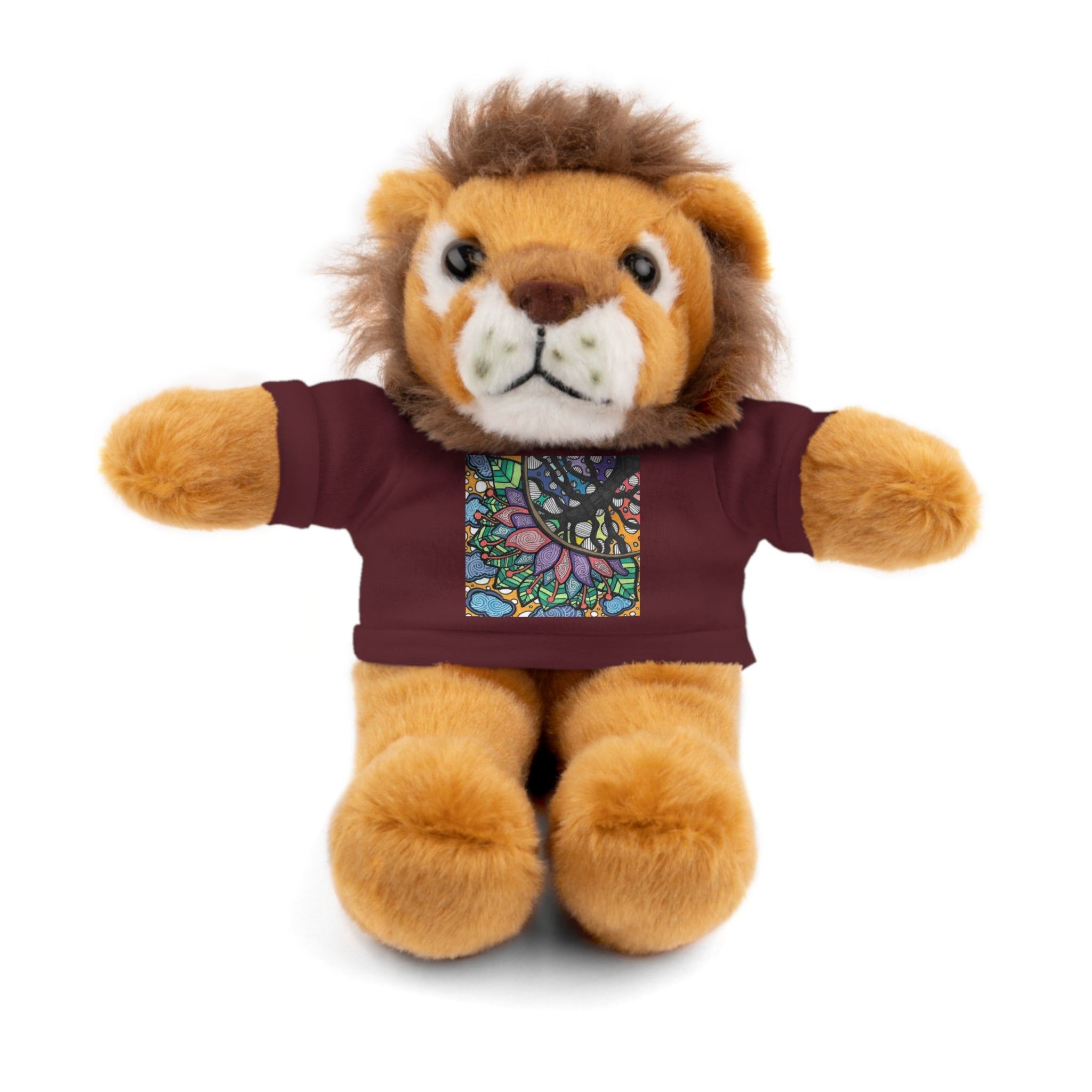 Colorful Tree of Growth stuffed animal with printed tee