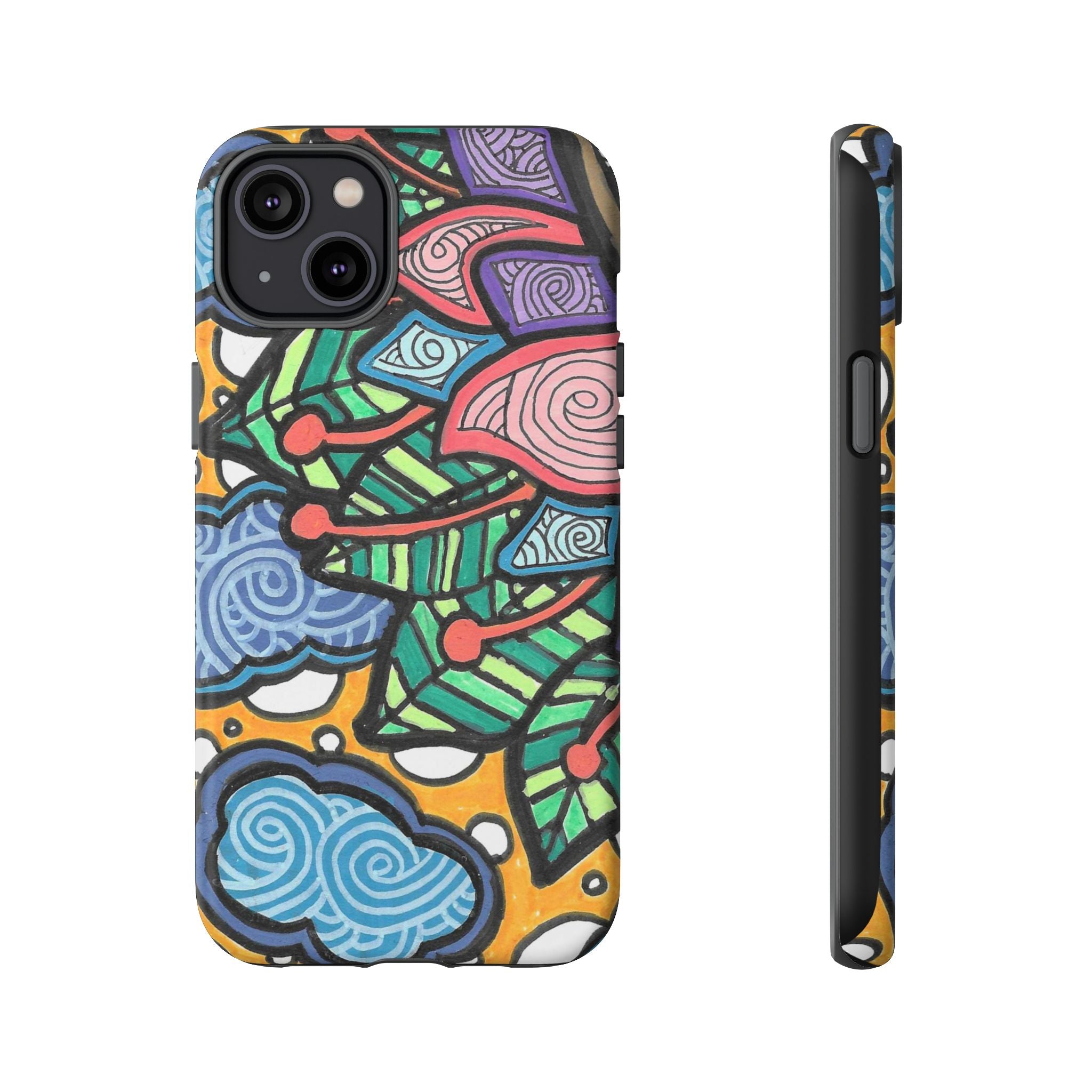 Hand drawn Floral Happy TOUGH Phone Case
