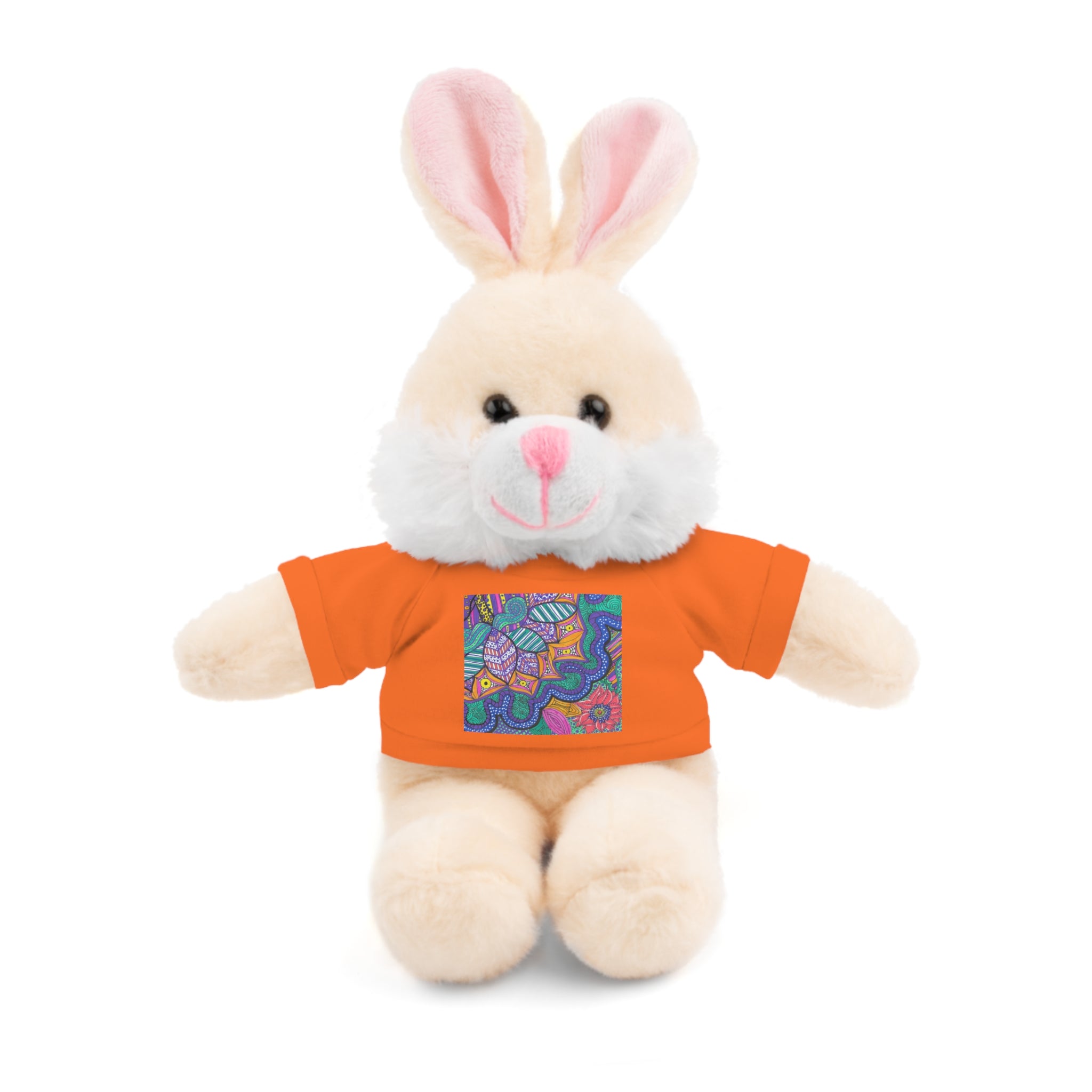 Spring Easter stuffed animal with printed tee