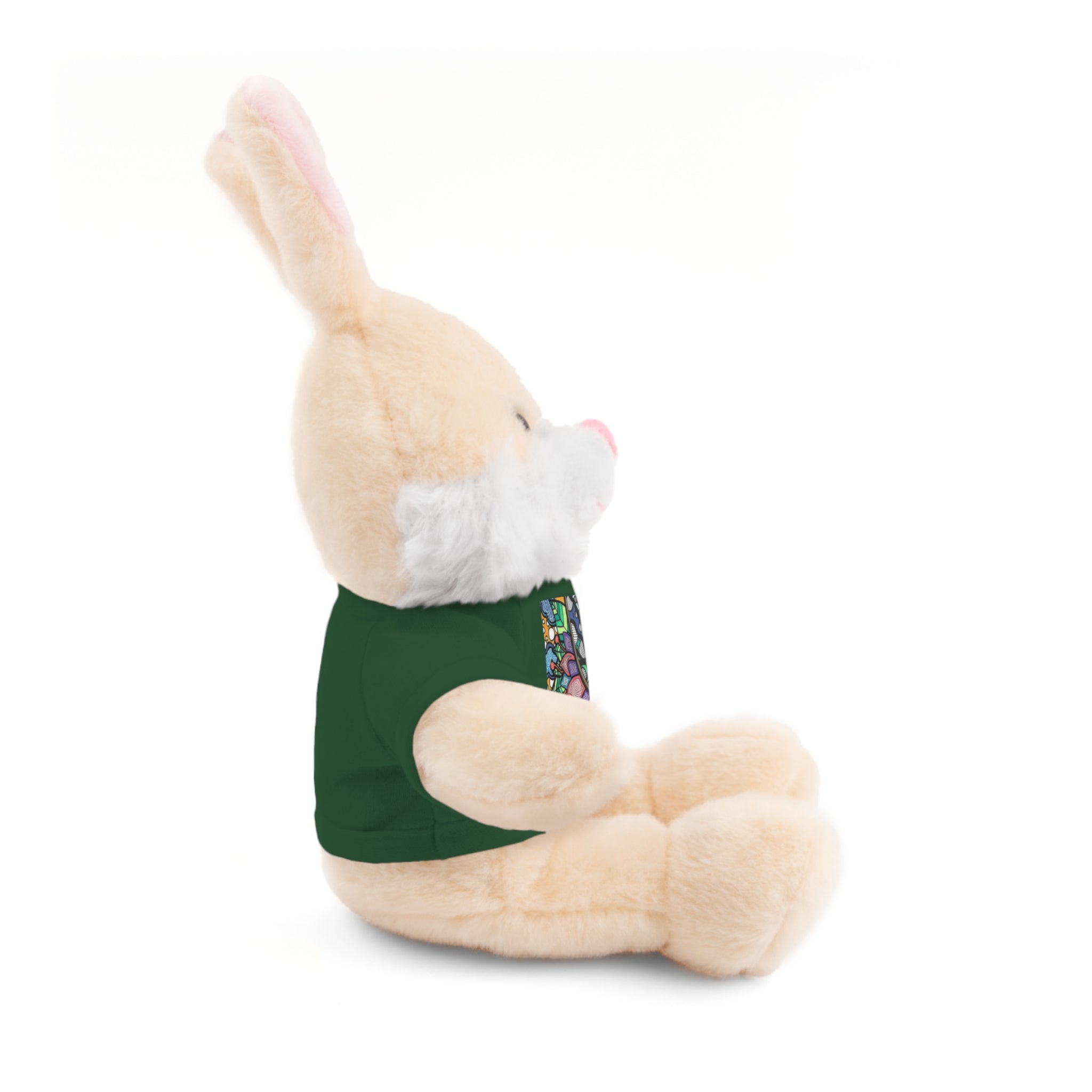 Colorful Tree of Growth stuffed animal with printed tee