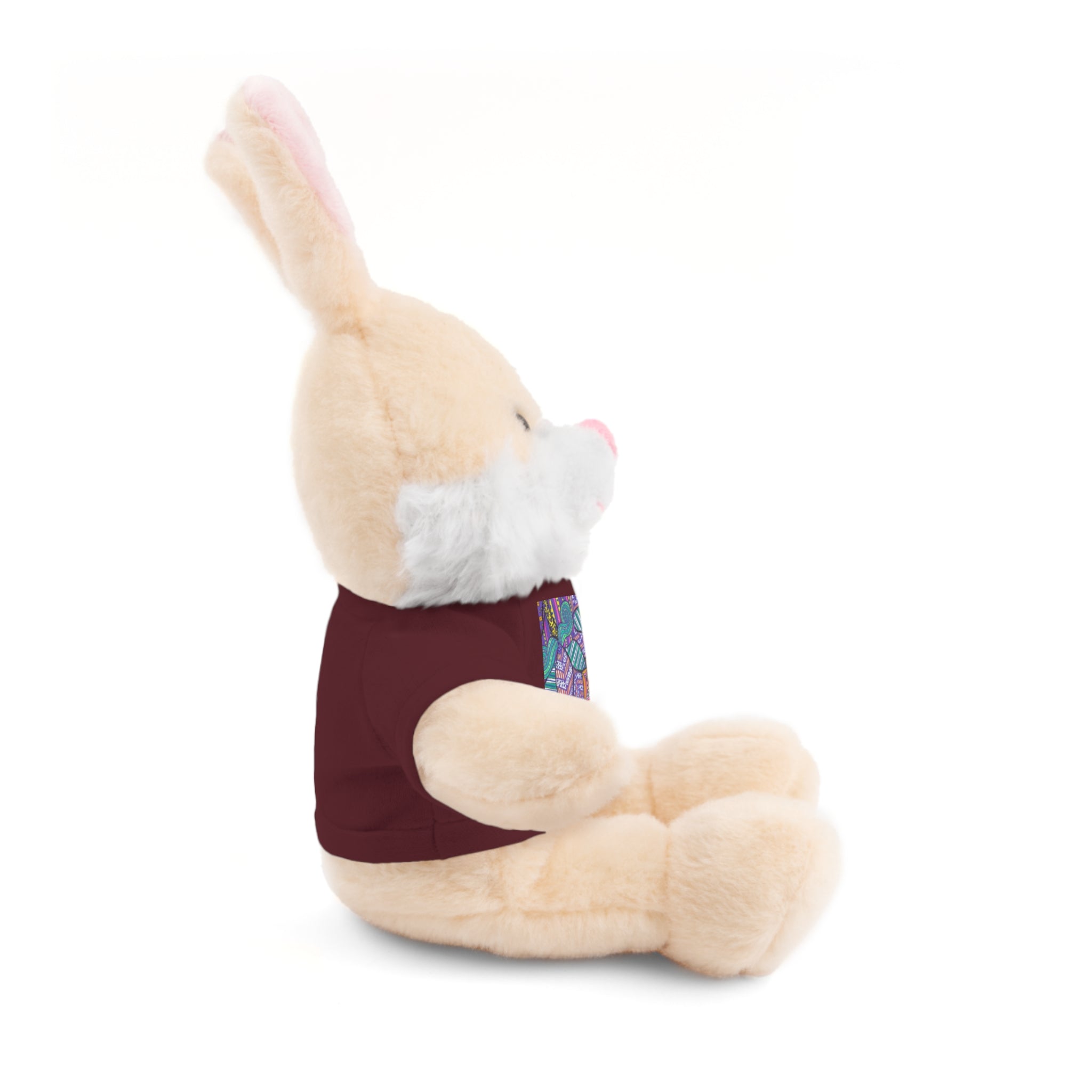 Spring Easter stuffed animal with printed tee