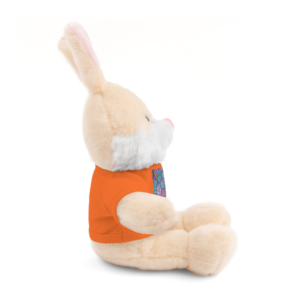 Spring Easter stuffed animal with printed tee