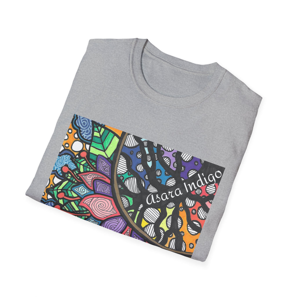 Mandala Floral Tee — Colorful Boho Graphic T-Shirt with 'Algora Indico' Design