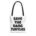 Save The Turtles Tote Bag - Reversible Sea Turtle Print Beach Grocery Tote