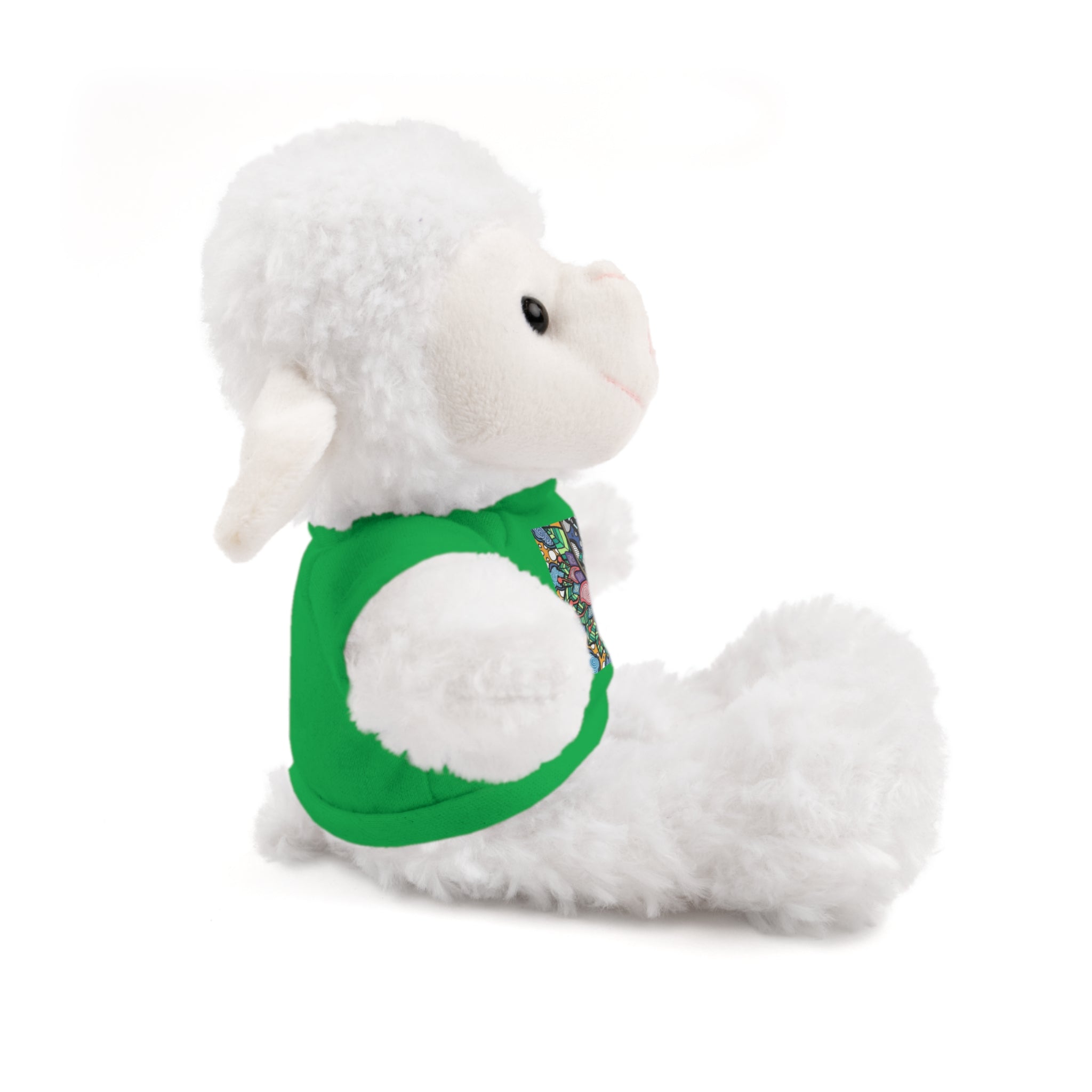Colorful Tree of Growth stuffed animal with printed tee