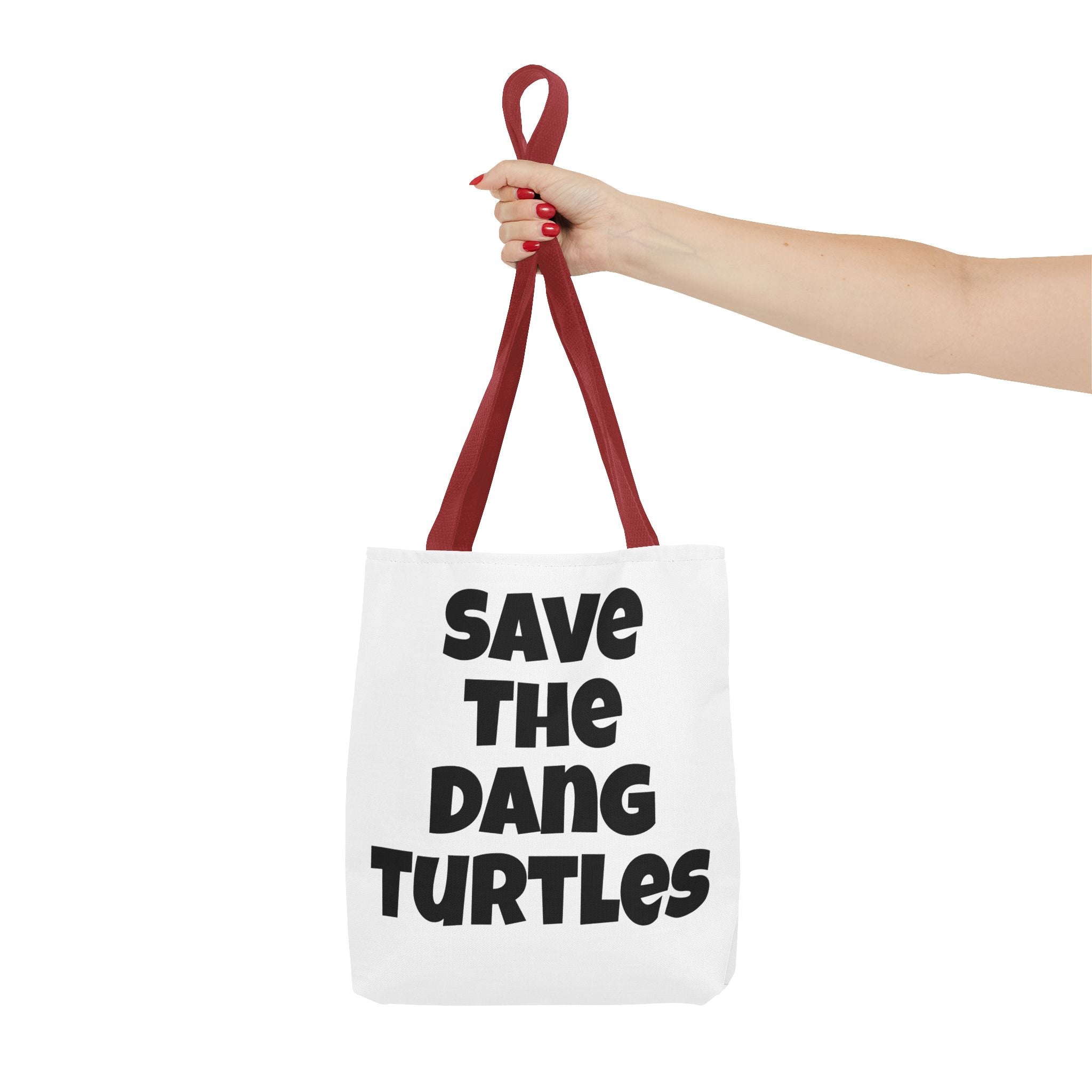 Save The Turtles Tote Bag - Reversible Sea Turtle Print Beach Grocery Tote