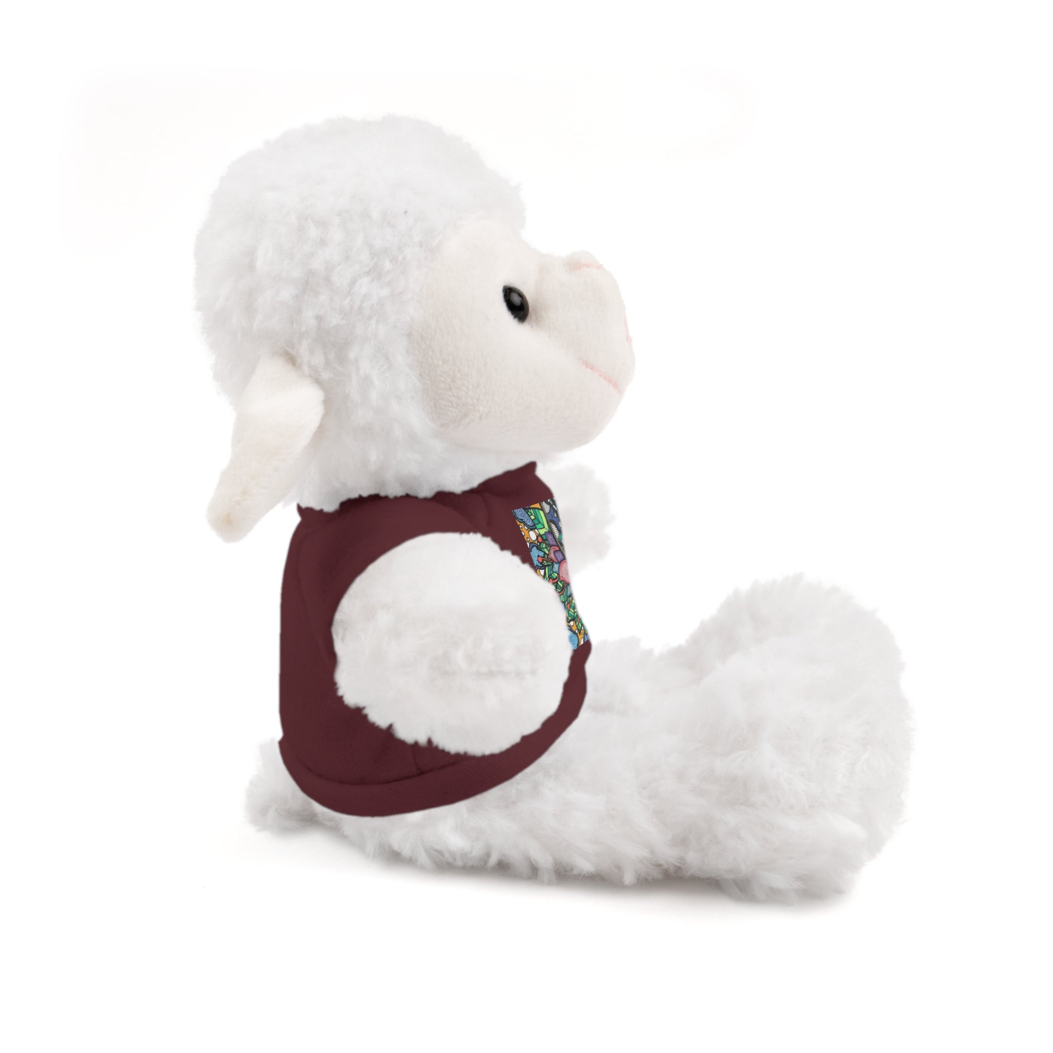 Colorful Tree of Growth stuffed animal with printed tee