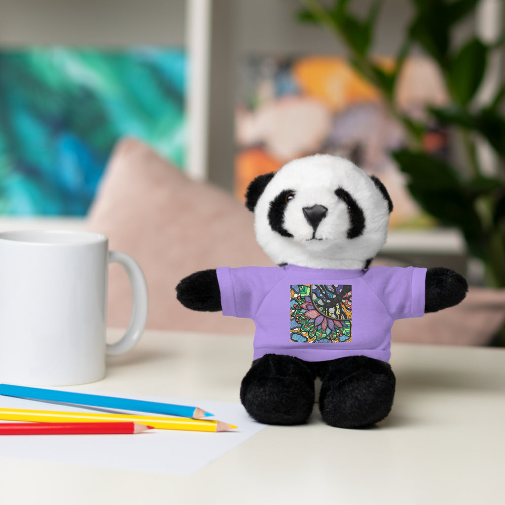 Colorful Tree of Growth stuffed animal with printed tee